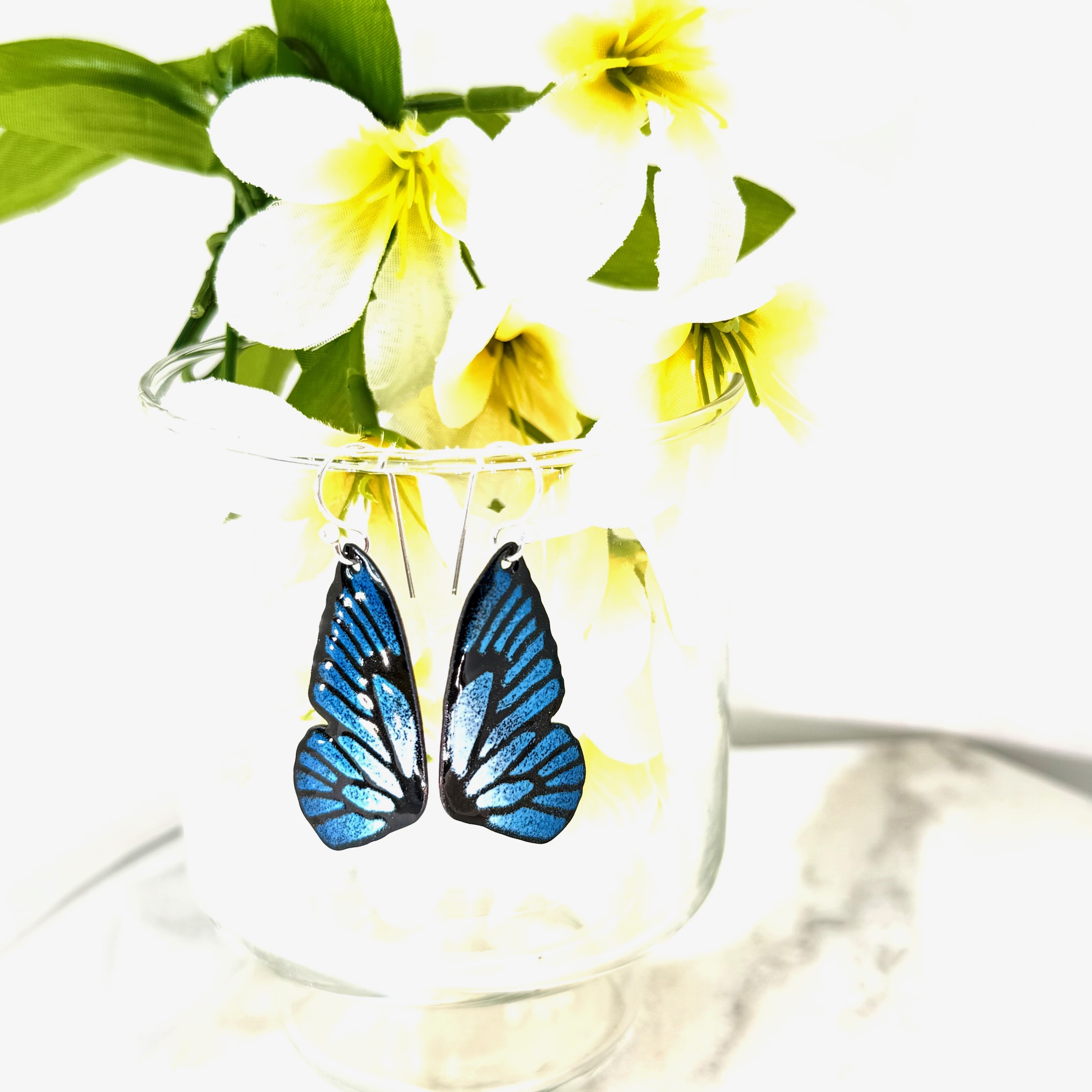 Blue Butterfly Wings, Earrings