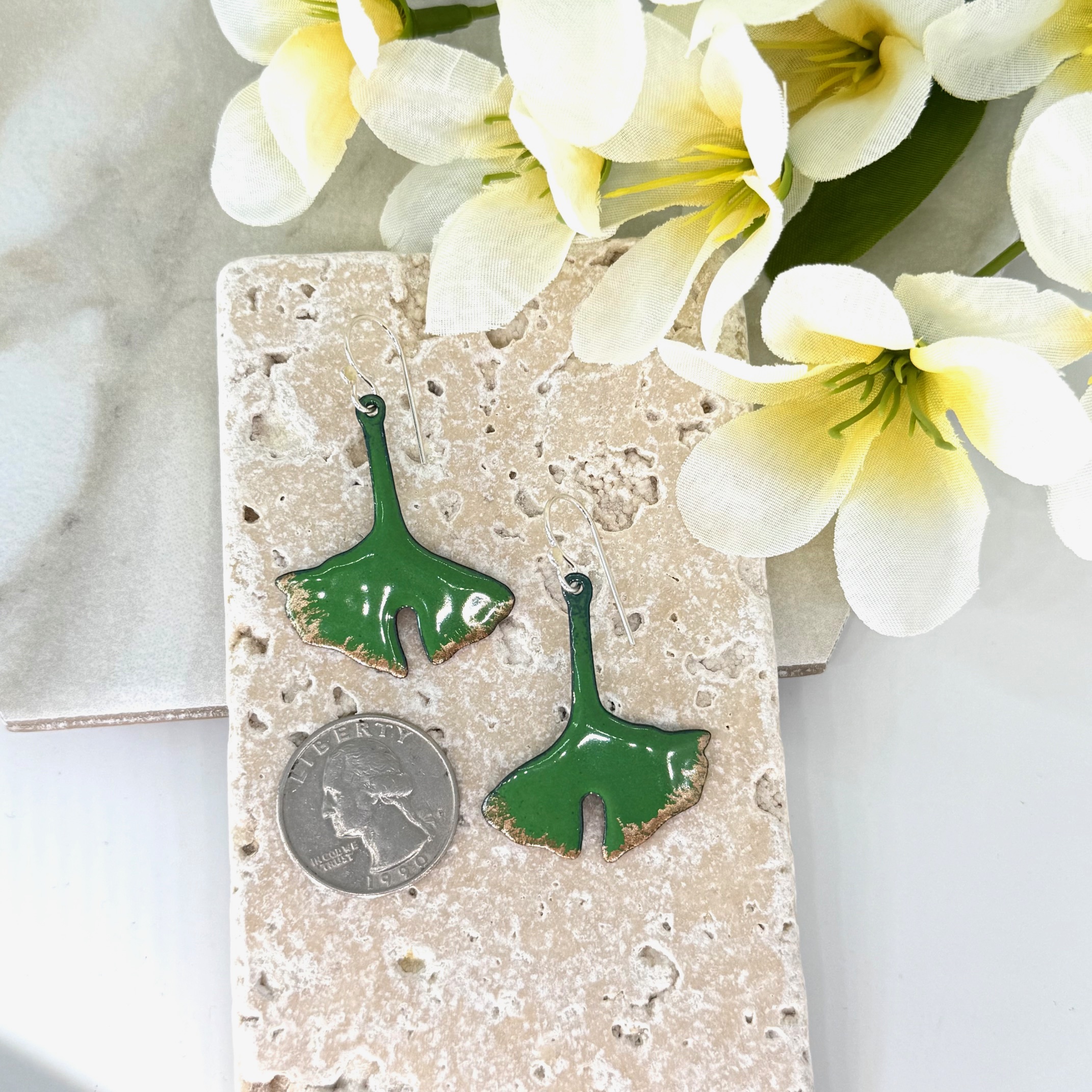 Ginkgo Leaves, Earrings