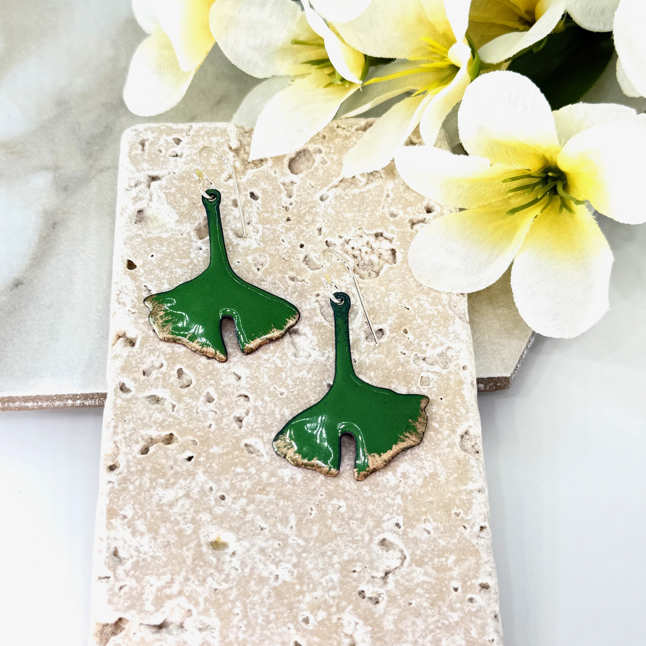 Ginkgo Leaves, Earrings