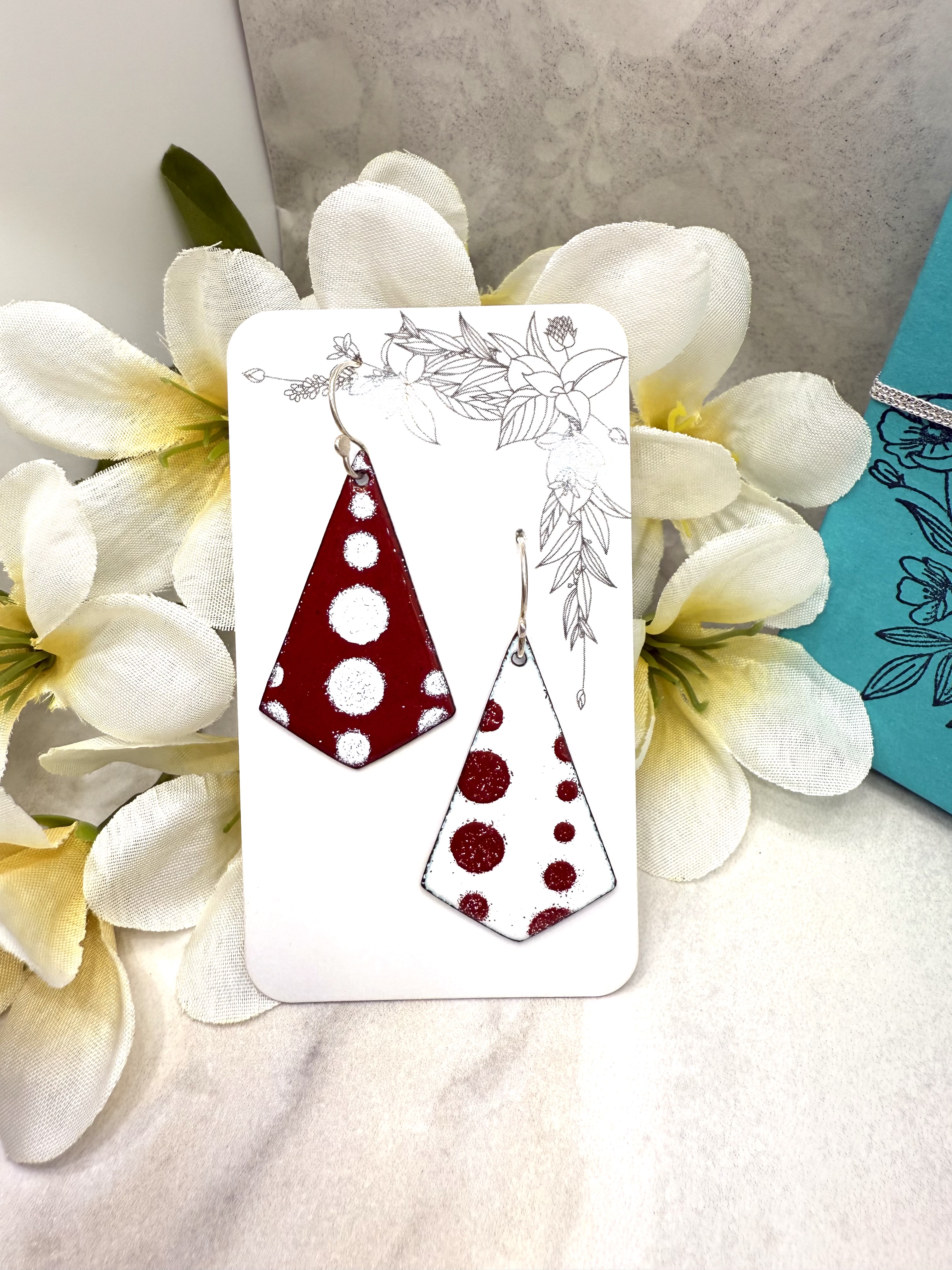 Red and White Polka Dot Earrings