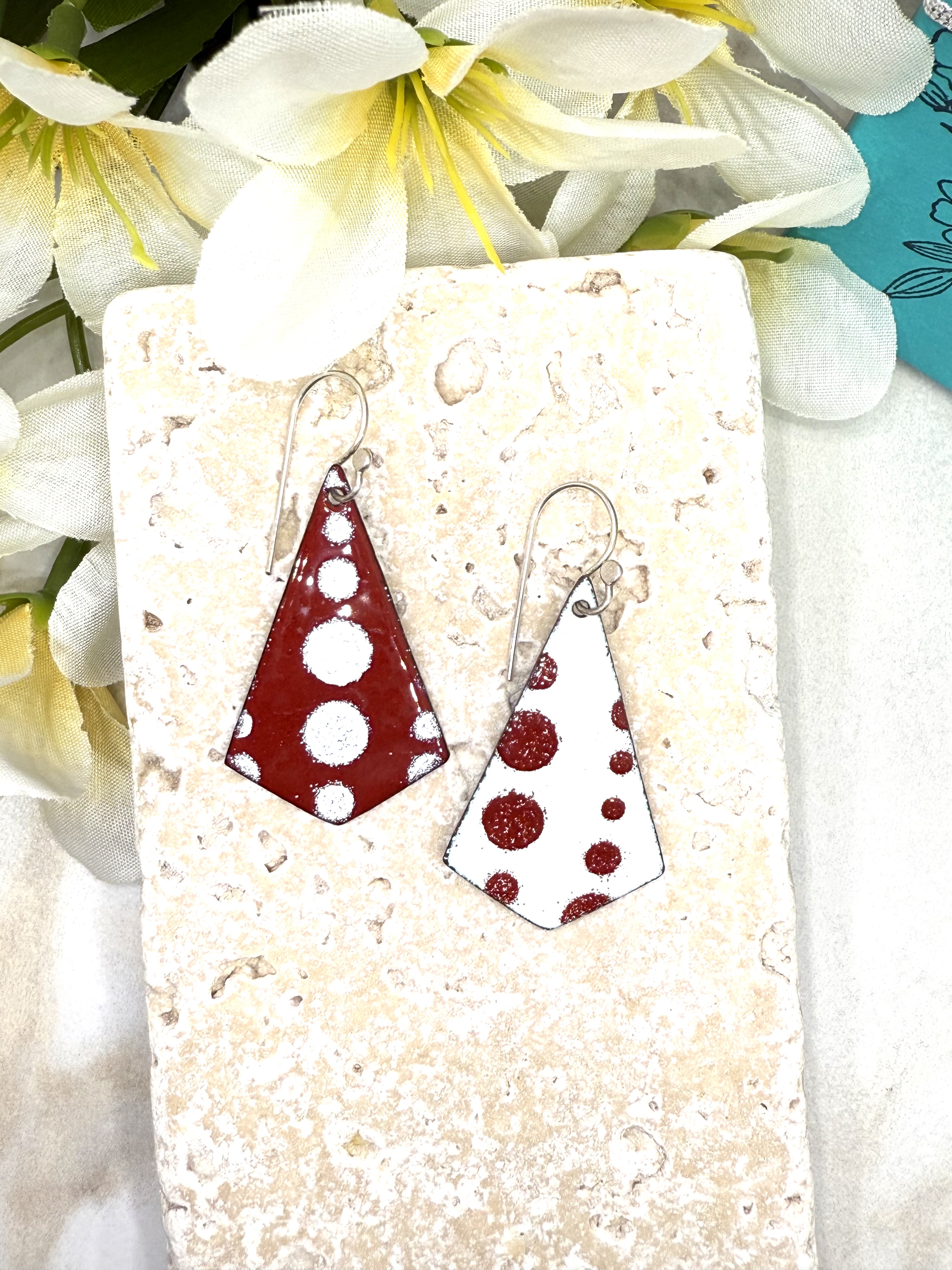 Red and White Polka Dot Earrings