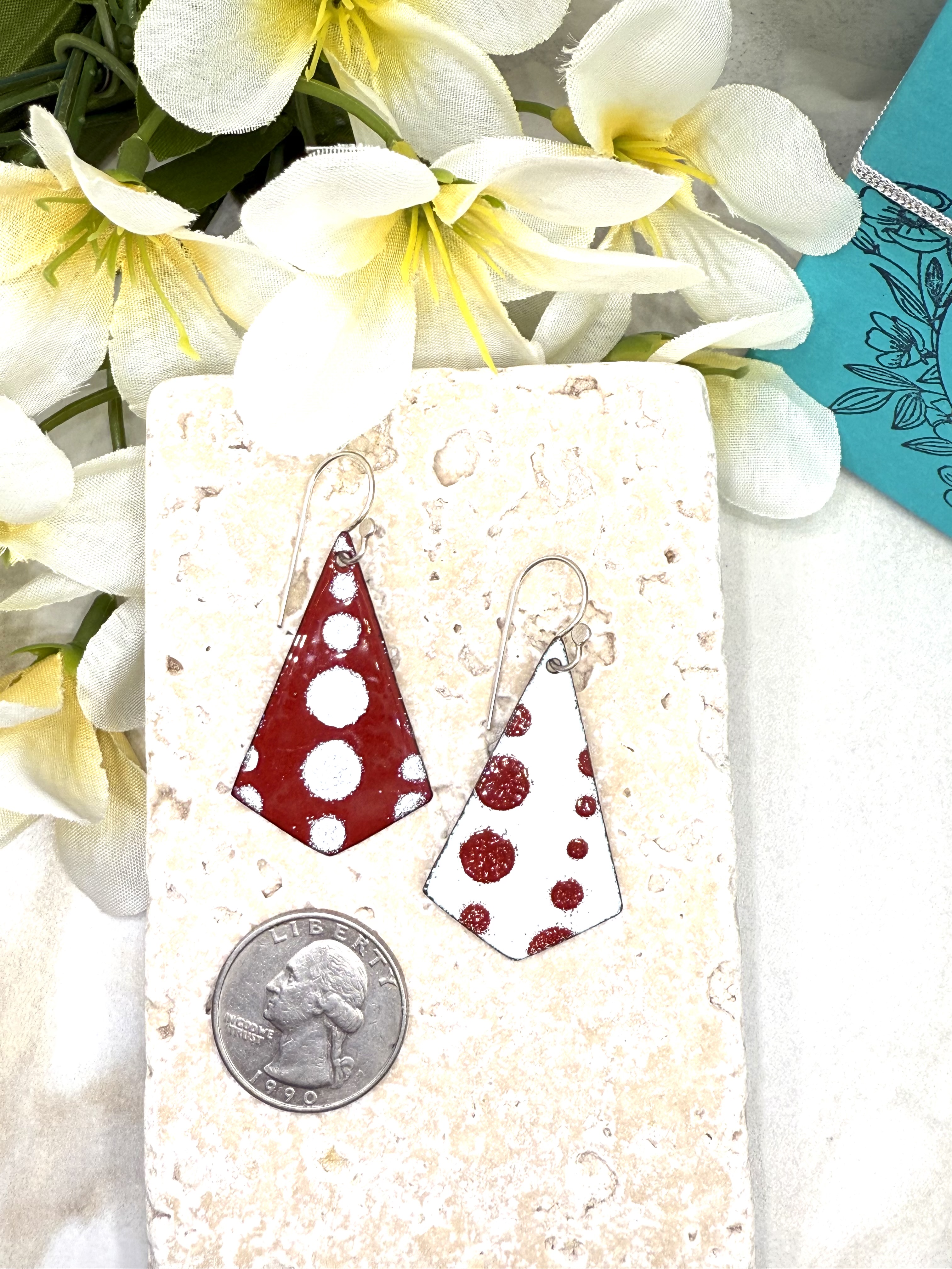 Red and White Polka Dot Earrings