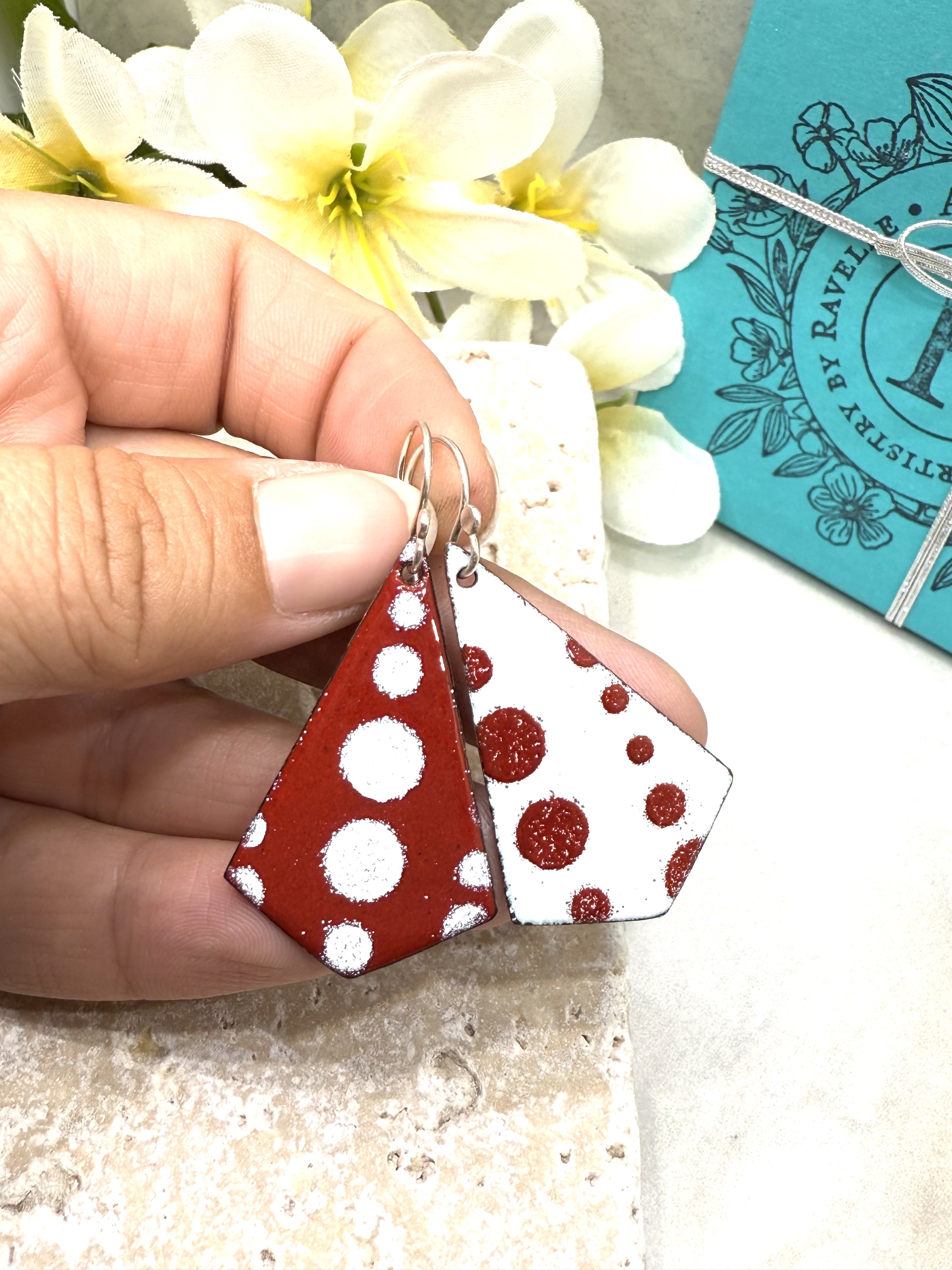Red and White Polka Dot Earrings