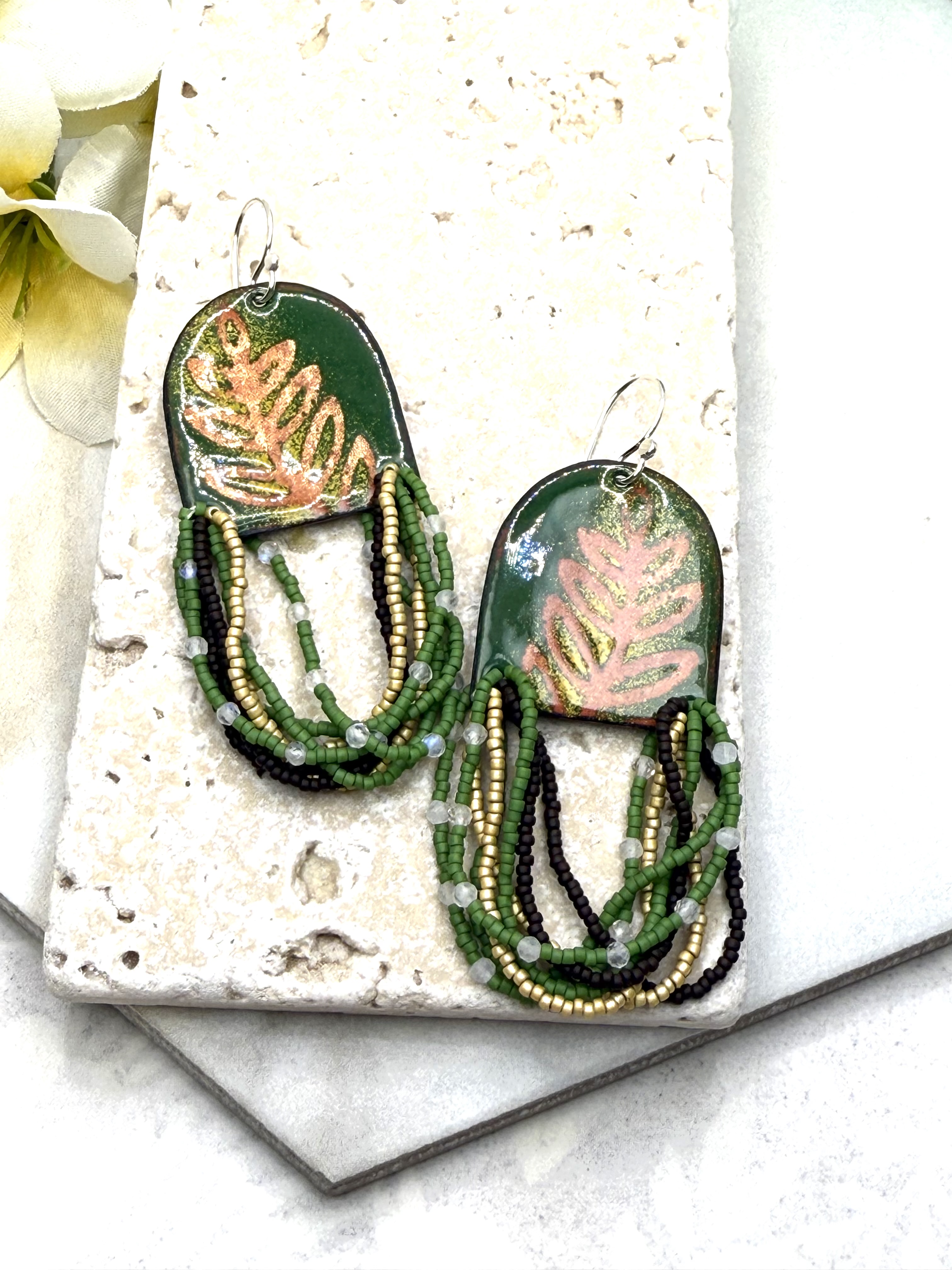 Green Fern Earrings