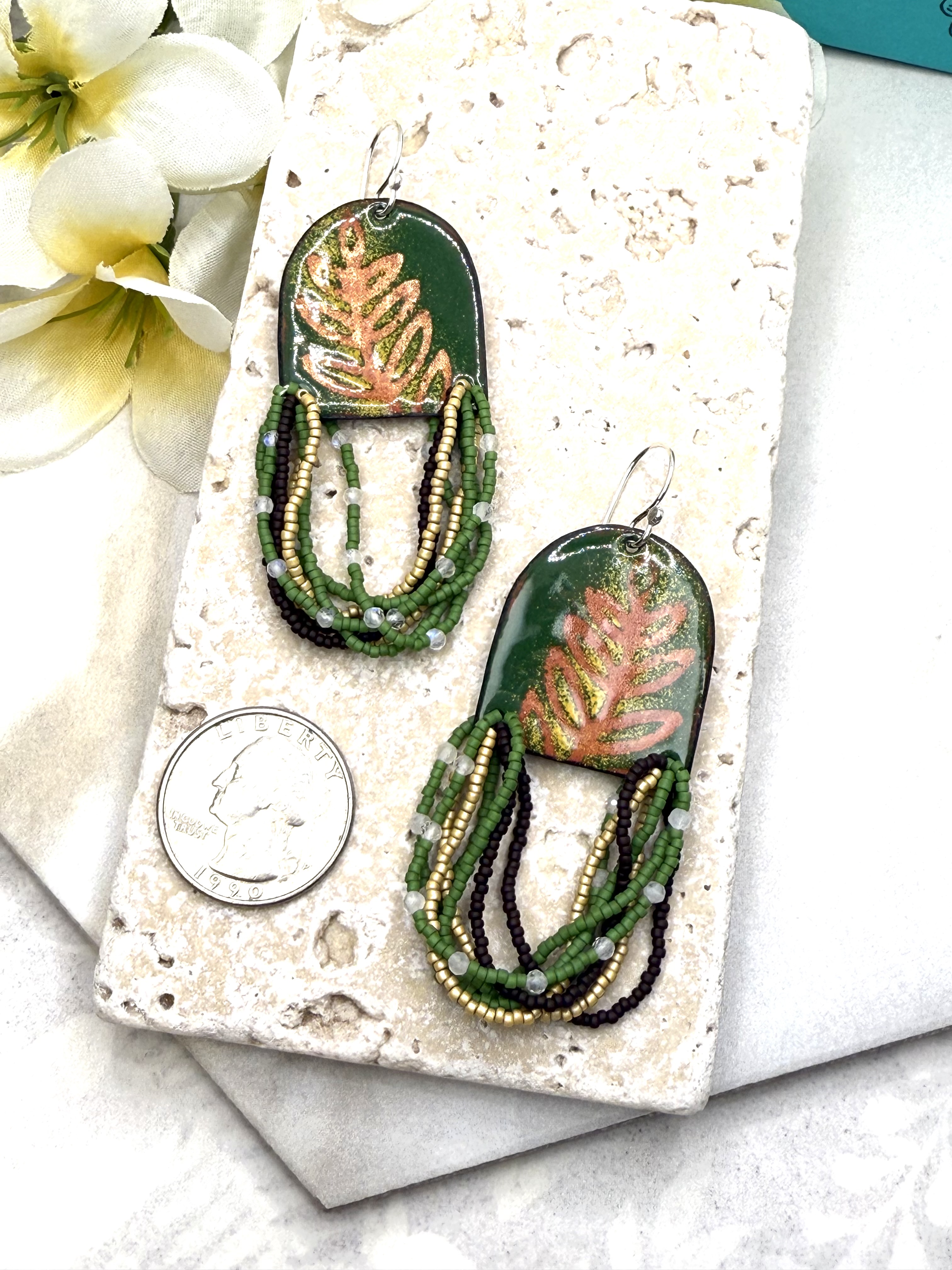 Green Fern Earrings