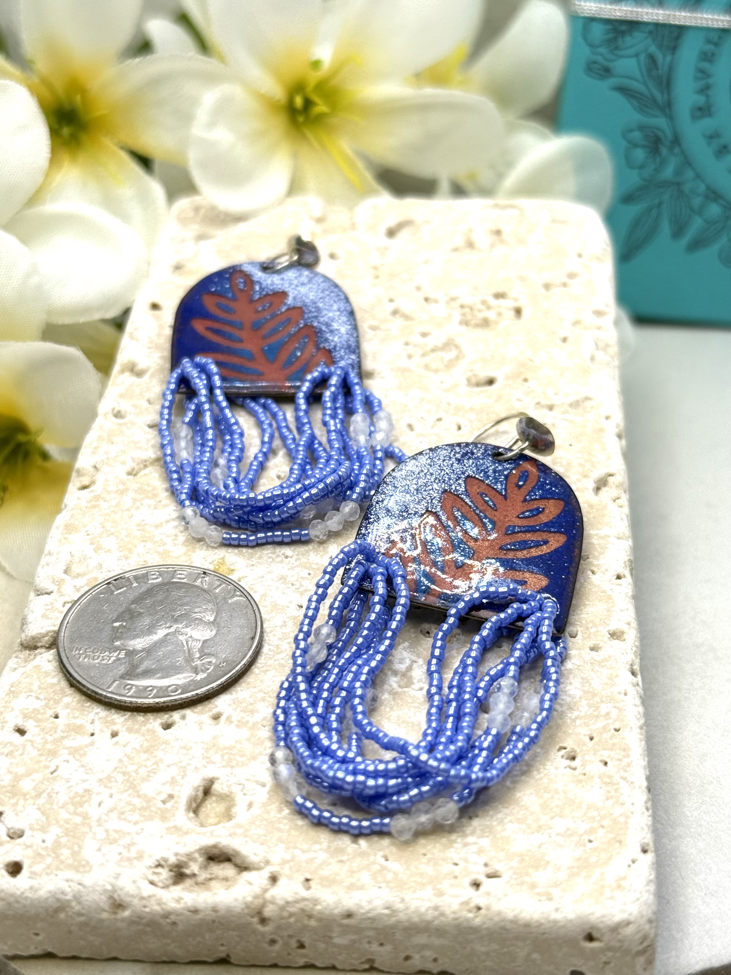 Blue Fern Earrings