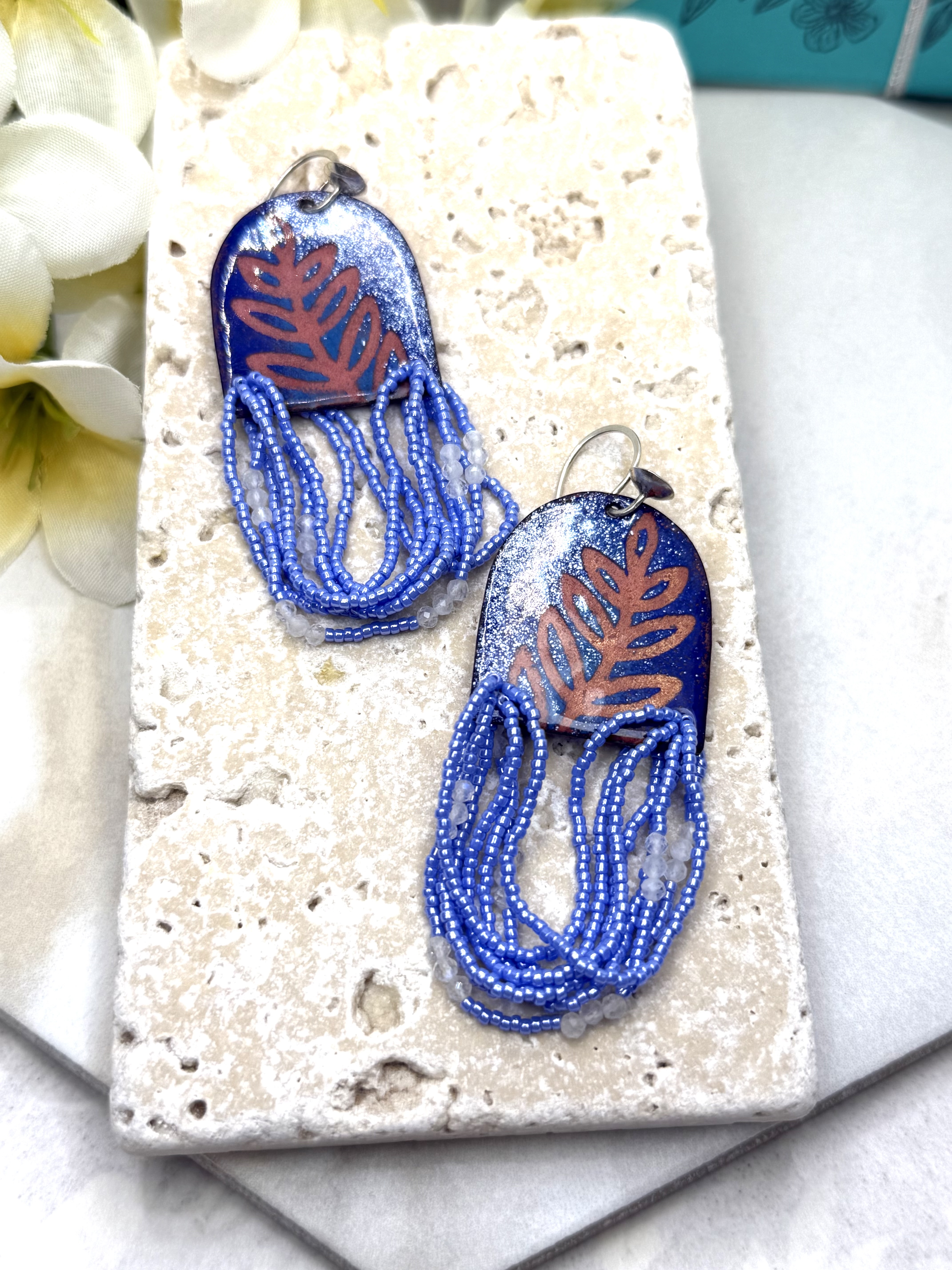Blue Fern Earrings