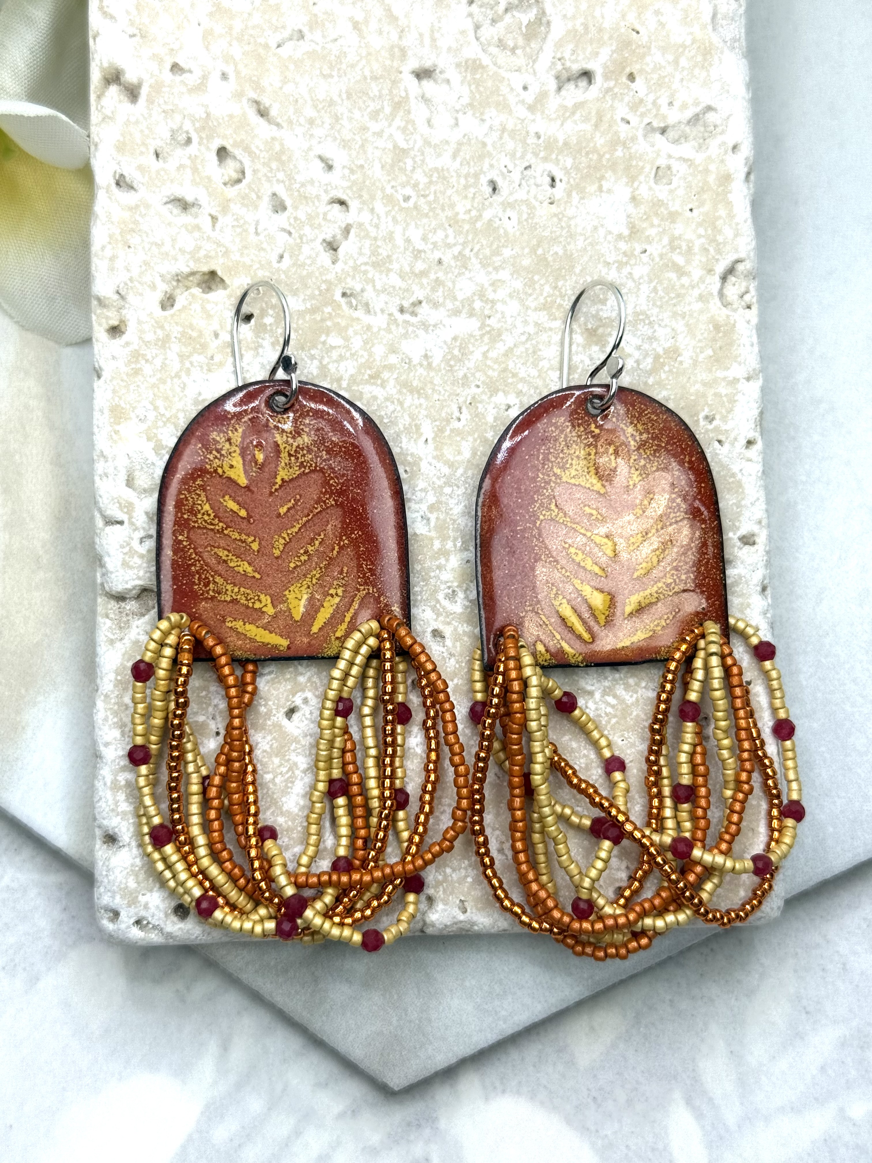 Red Fern Earrings