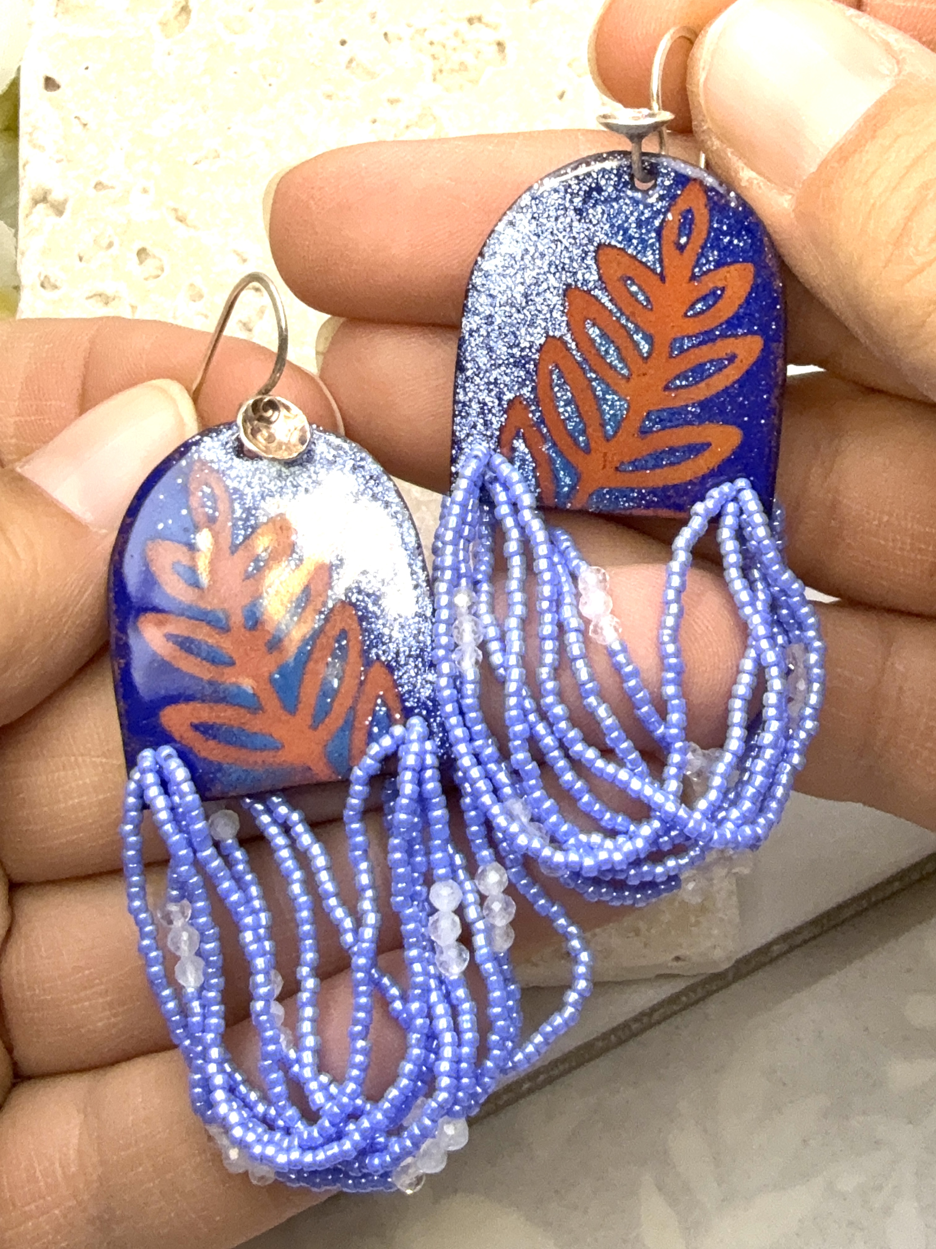 Blue Fern Earrings