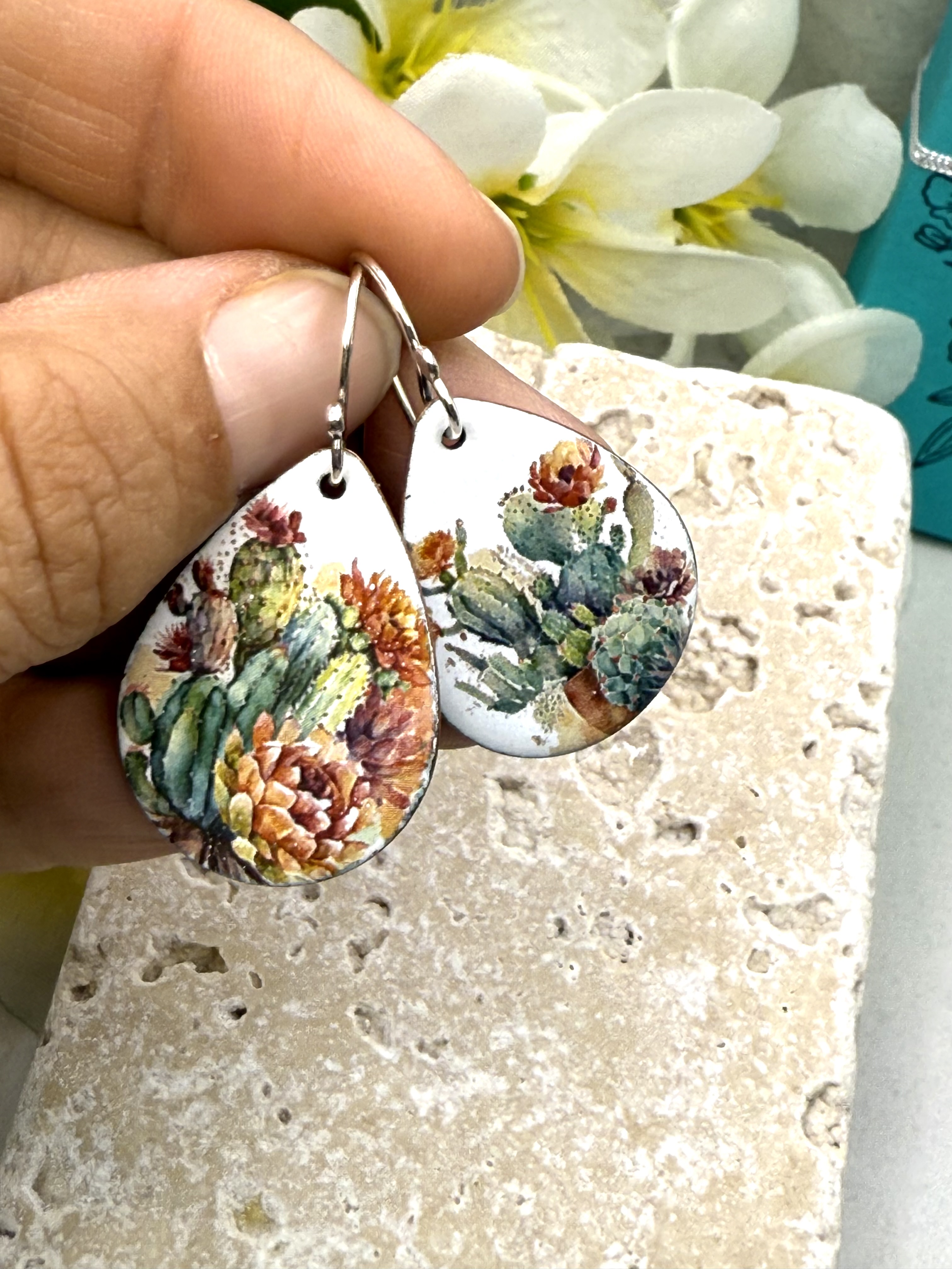 Cactus Teardrop Earrings