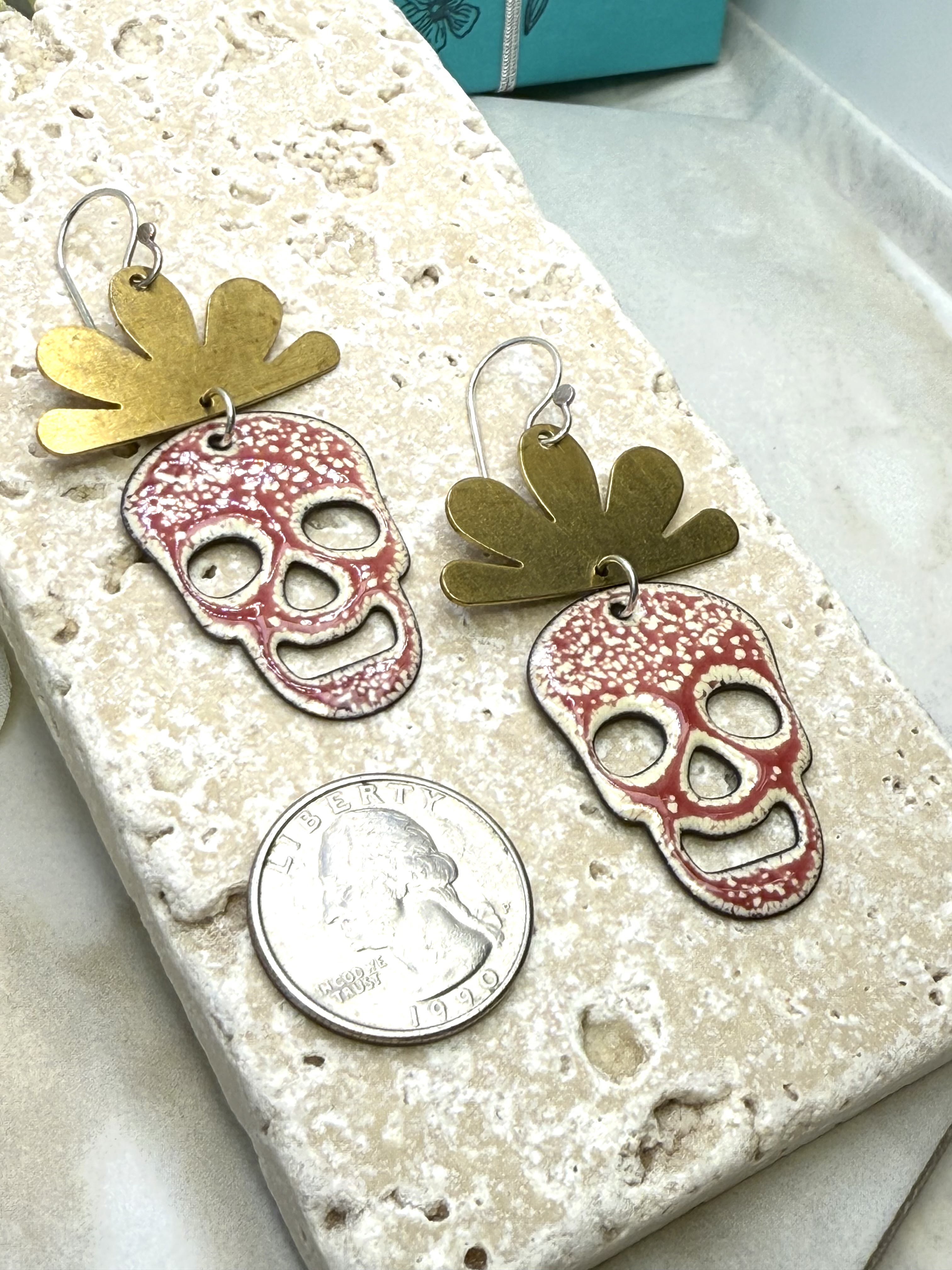 Pink Skull Earrings