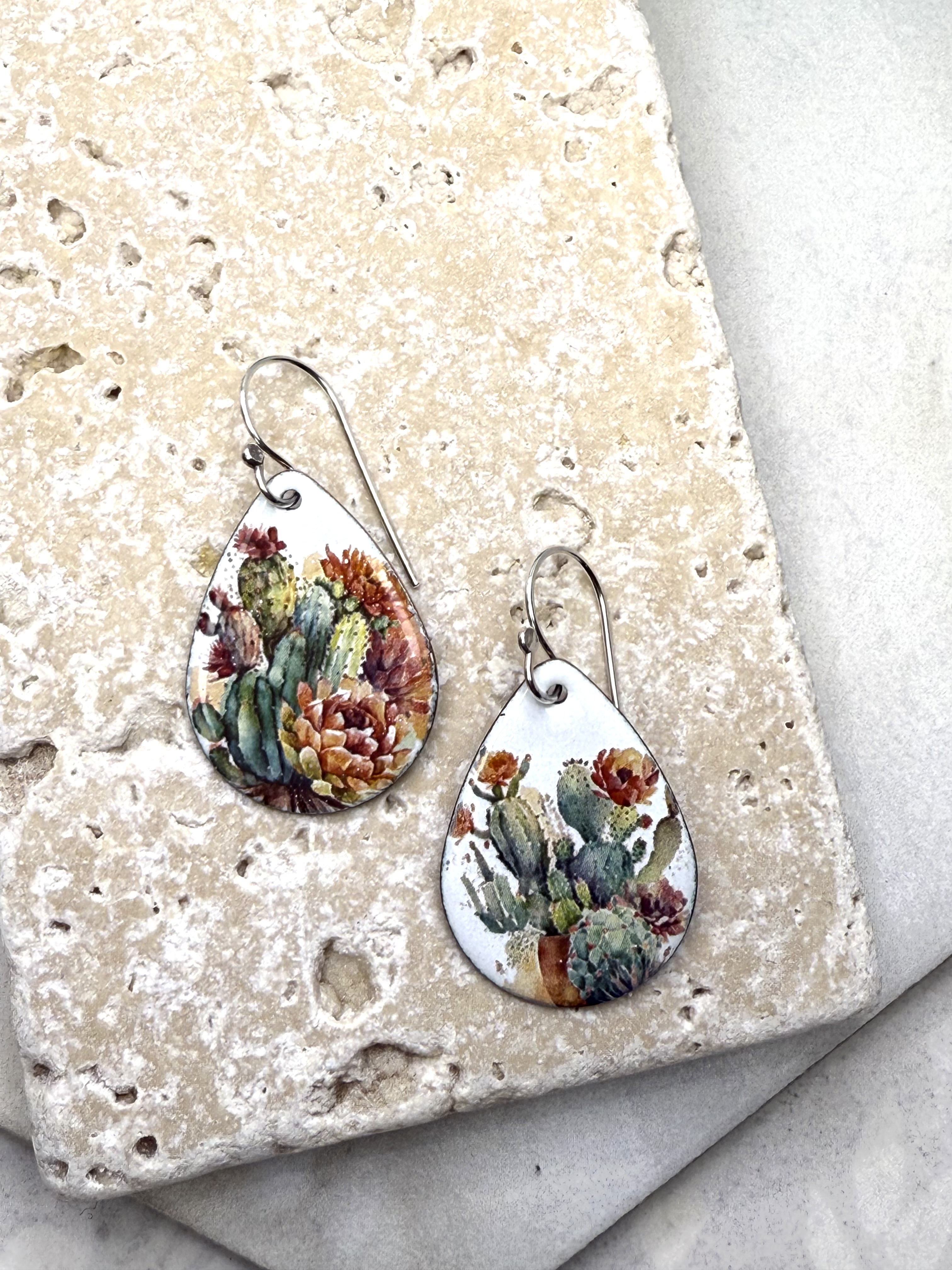 Cactus Teardrop Earrings