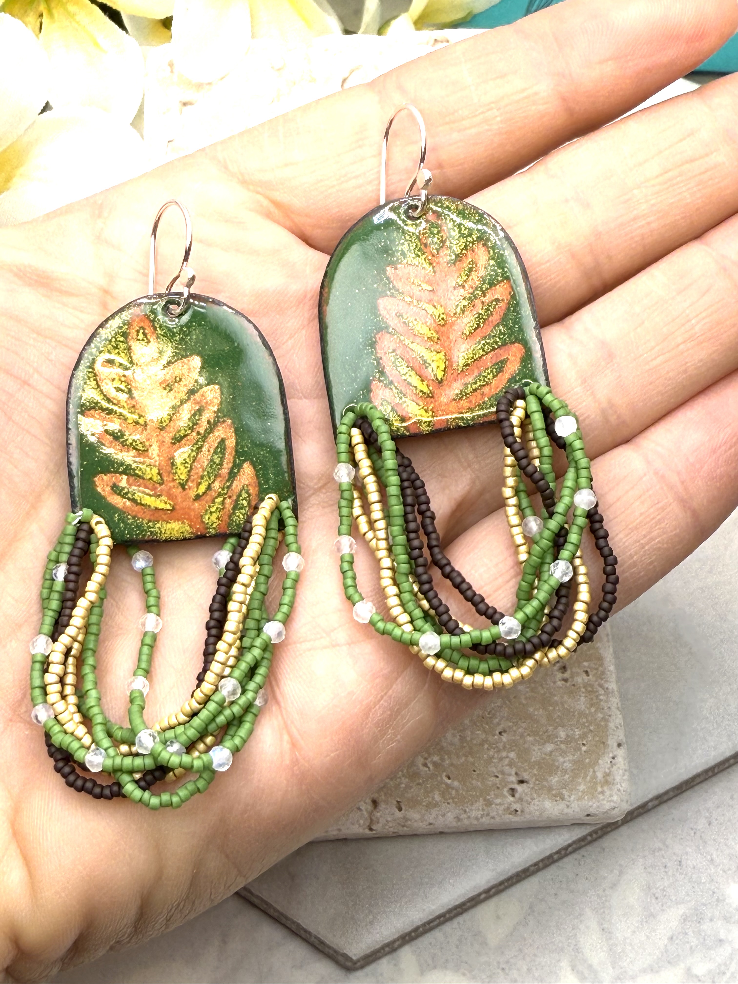 Green Fern Earrings