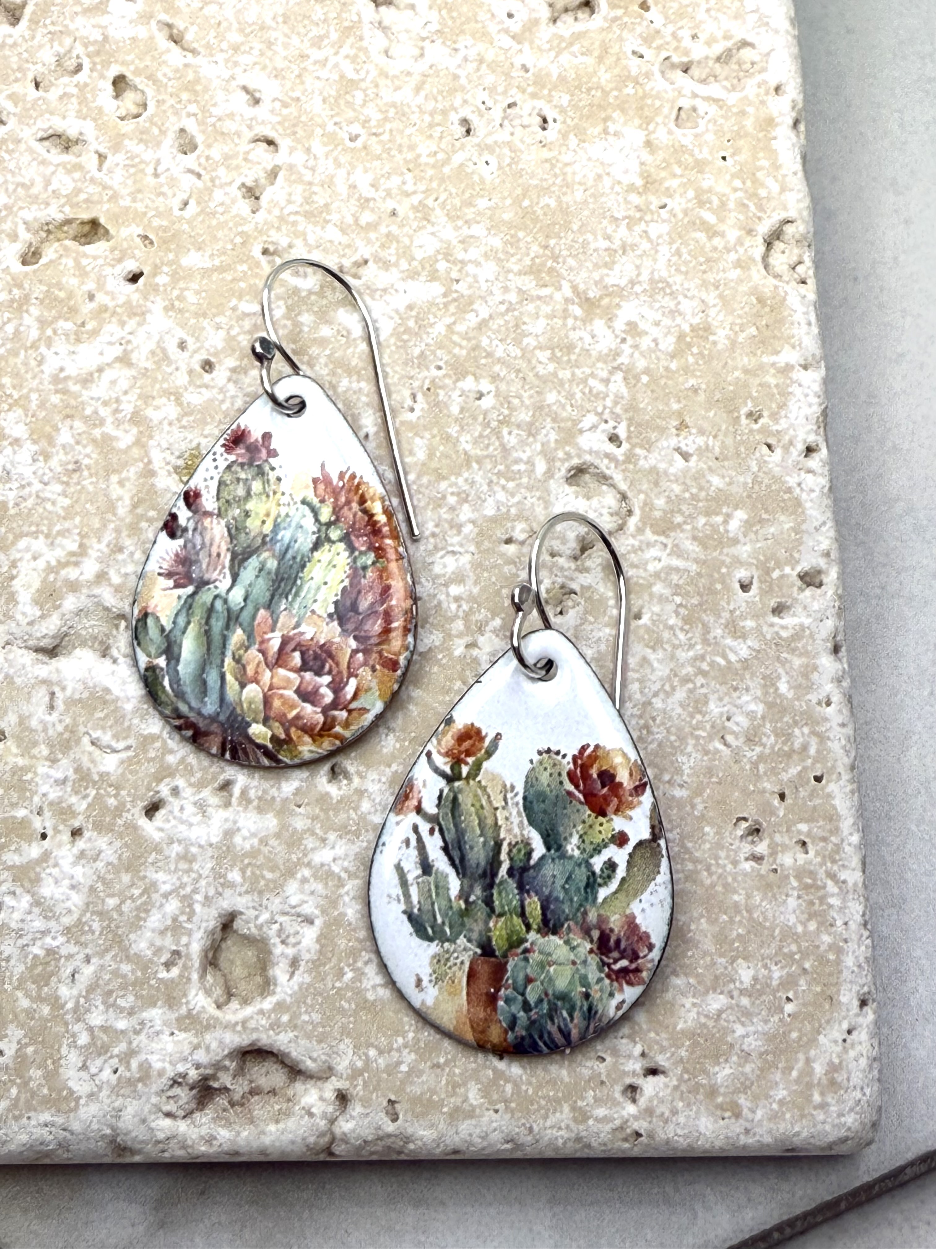 Cactus Teardrop Earrings