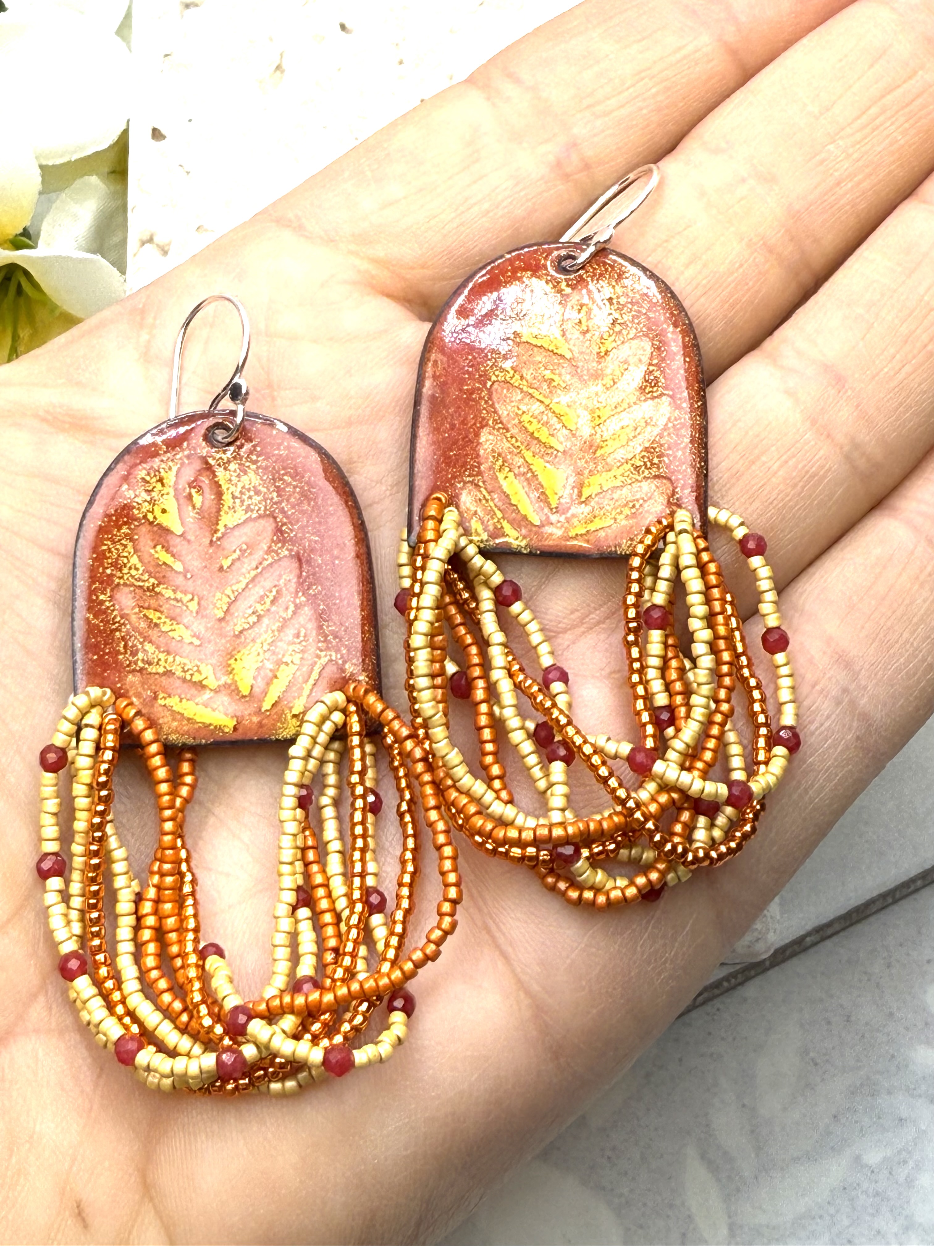 Red Fern Earrings
