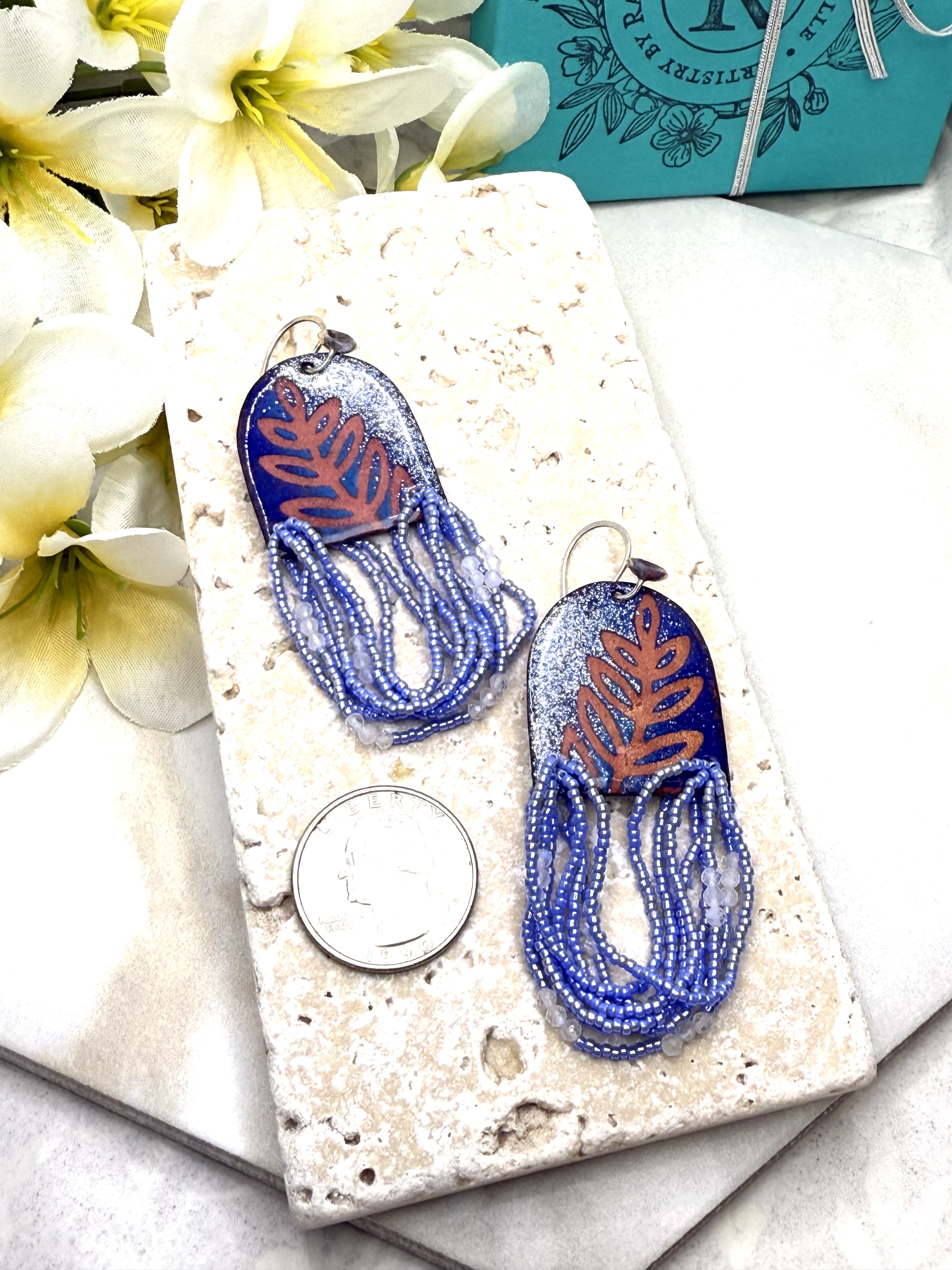 Blue Fern Earrings