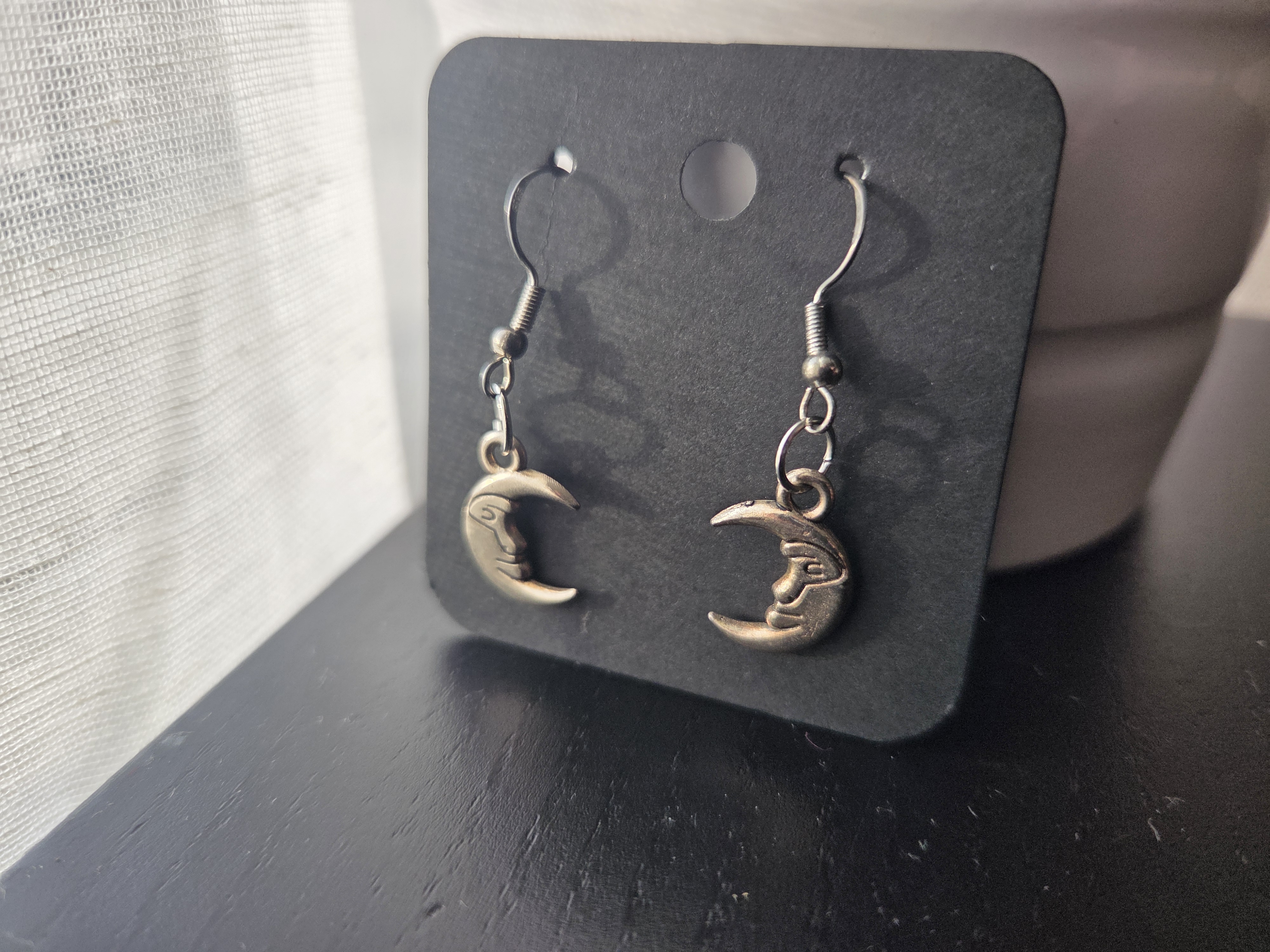 Crescent Moon Dangle Earrings