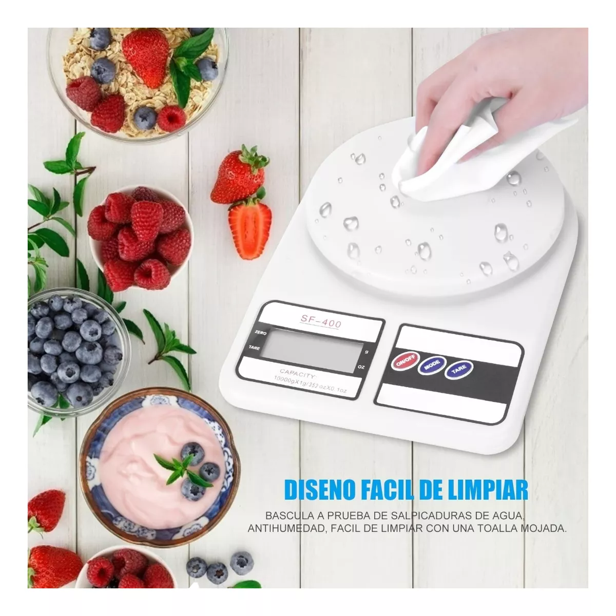 Balanza Digital Peso de Cocina - Negocio - Portátil 10kg + Bateria incluidas