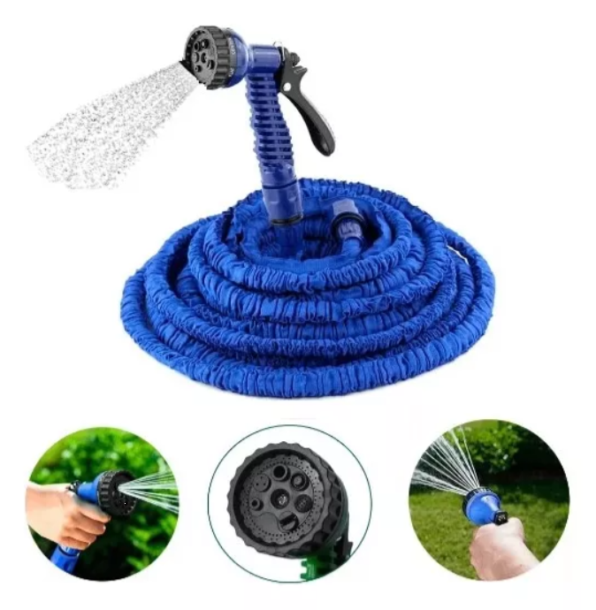 Manguera Expandible Flexible reforzada con Aspersor De Riego de 22.5 Mts
