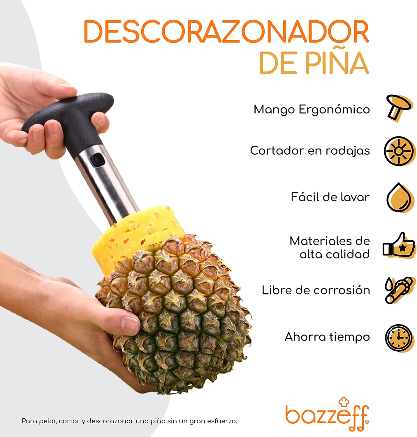 Pelador o Cortador De Piña Acero Inoxidable Rebanada Corte