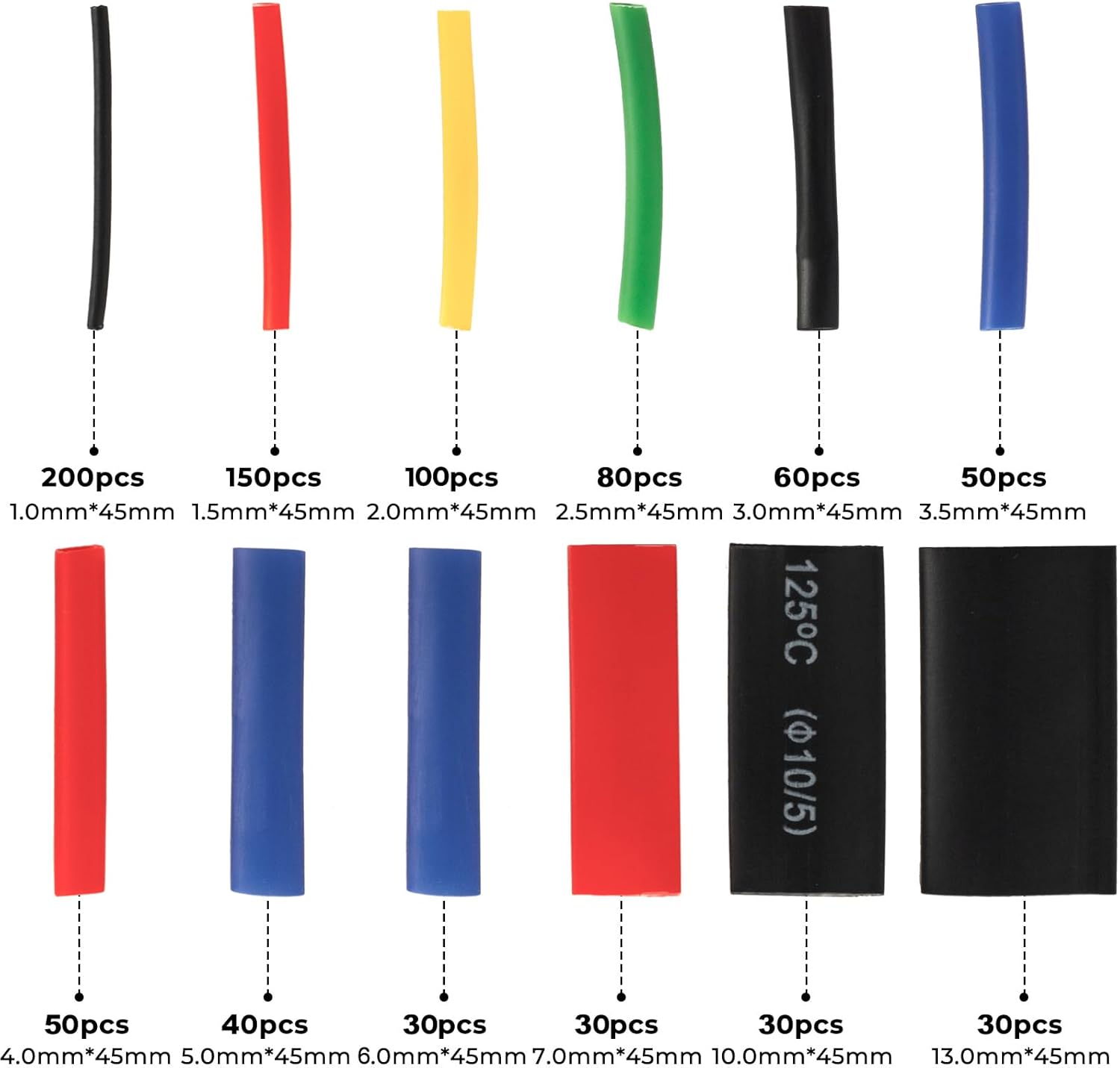 Kit Cable Tubo Termo encogible Varias Medidas 560 piezas