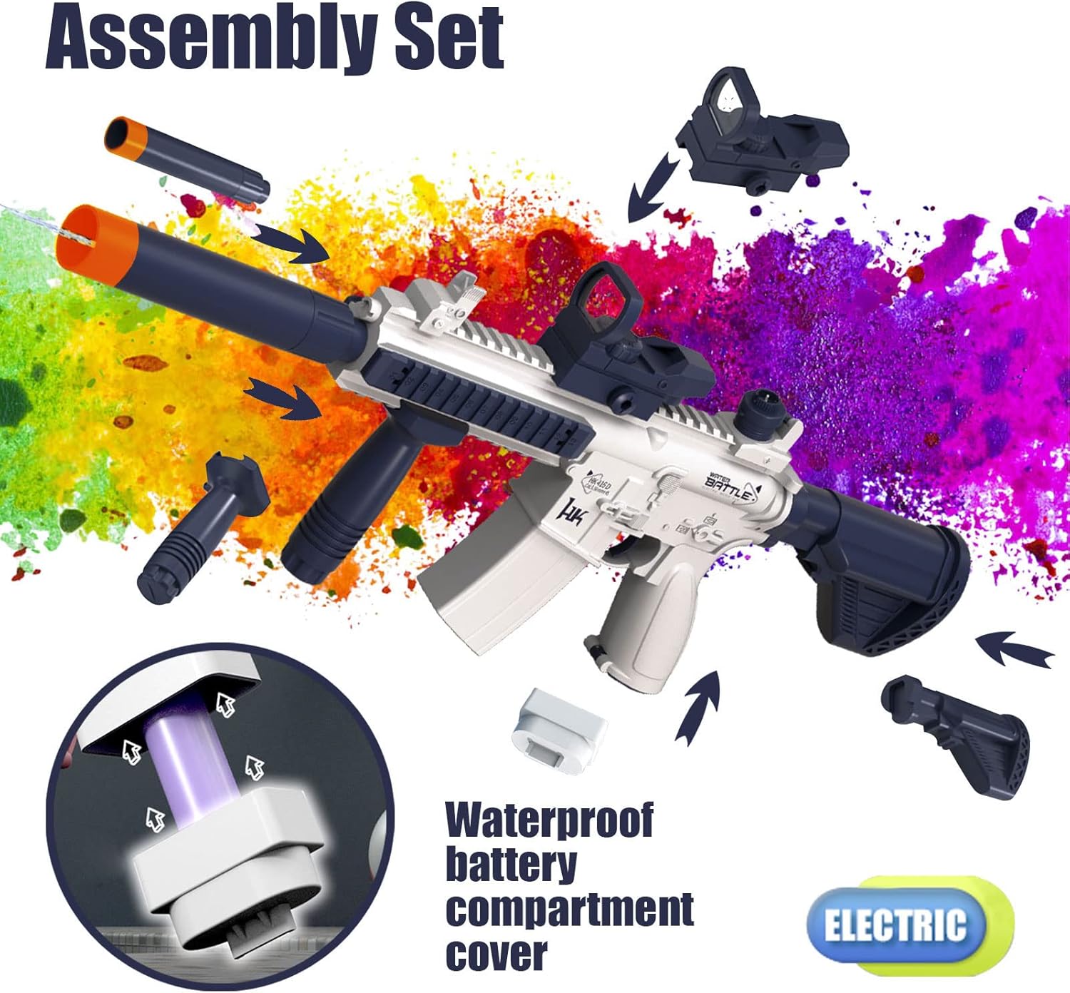 Pistola De Agua Rifle automática Recargable presión de 7 Metros De Alcance