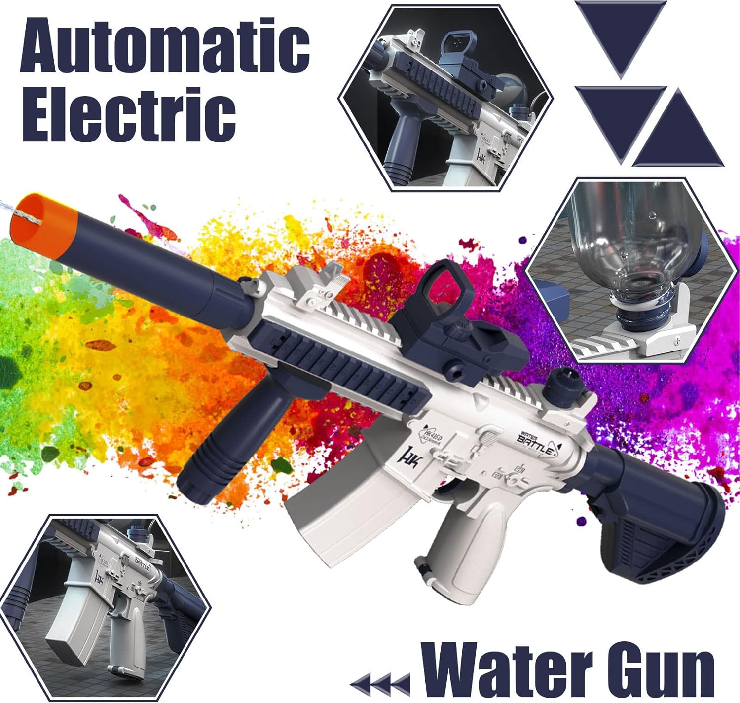 Pistola De Agua Rifle automática Recargable presión de 7 Metros De Alcance