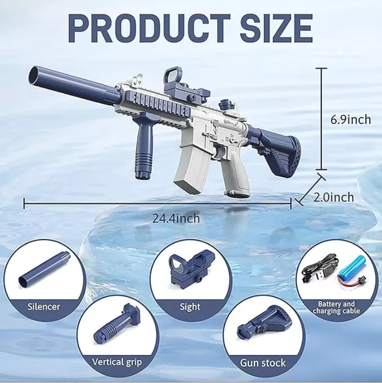 Pistola De Agua Rifle automática Recargable presión de 7 Metros De Alcance