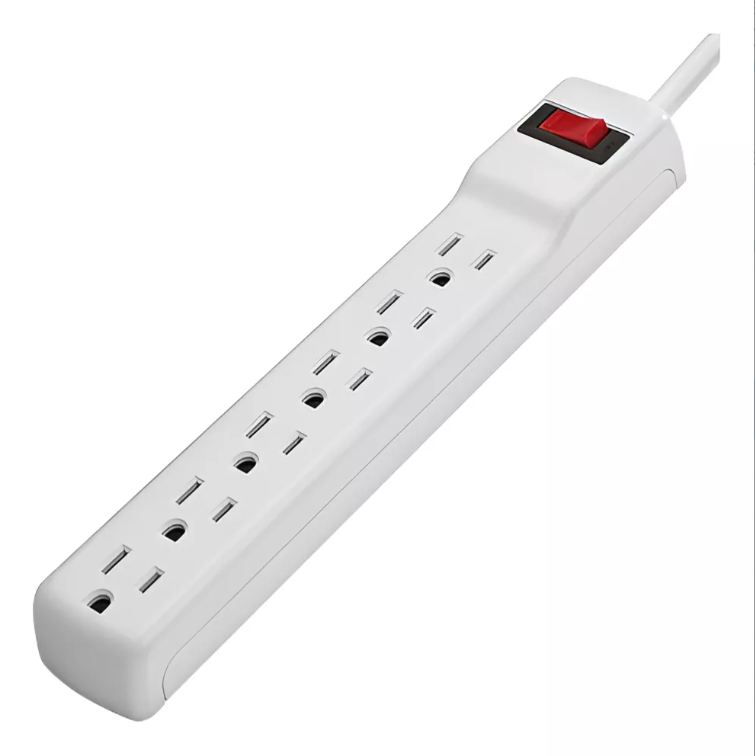 Regleta Eléctrica extensión De 6 Tomas 110v/15amp