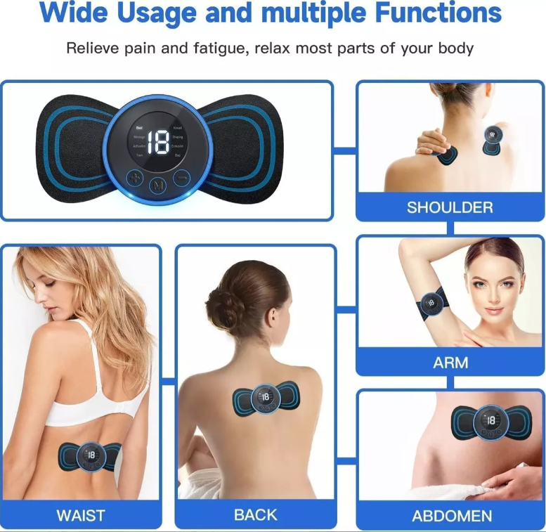 Mini Masajeador Cervical Cuello Espalda Recargable 8 Modos