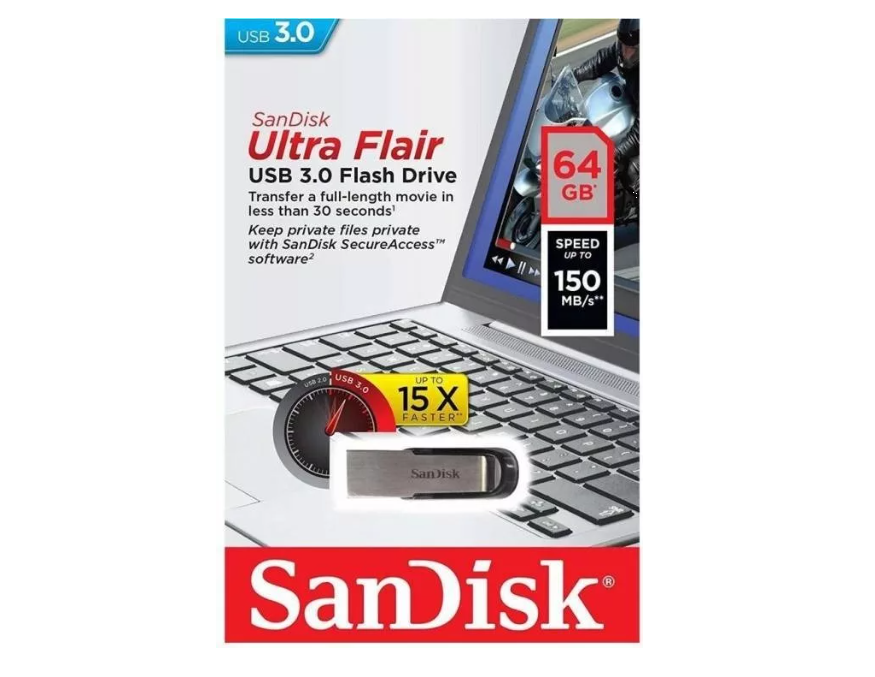 Pendrive Sandisk 64 Gb Usb 3.0 Ultra Rapido 150 Mb/s Original