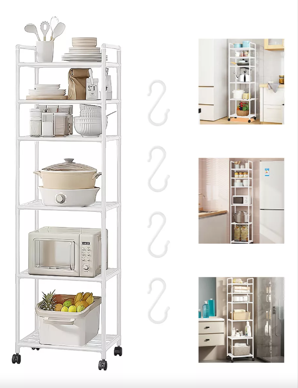Carrito Estante Organizador De Cocina Baño Armable con Ruedas