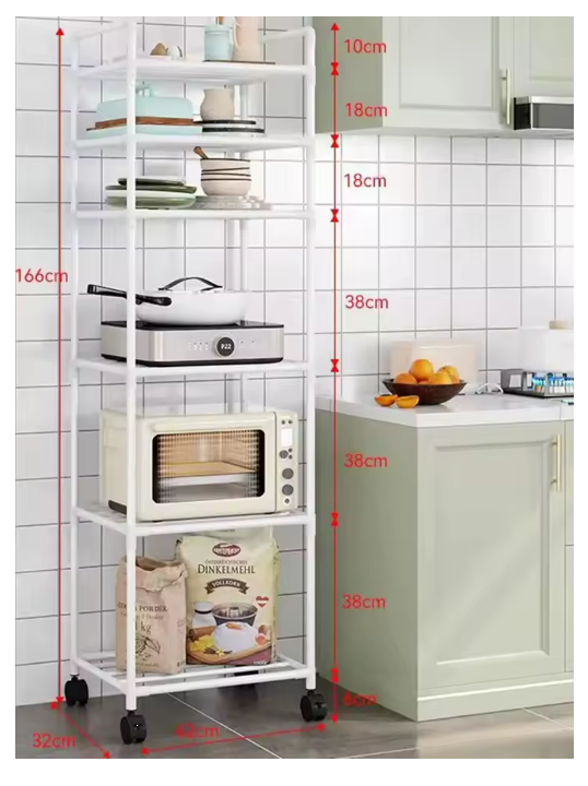 Carrito Estante Organizador De Cocina Baño Armable con Ruedas