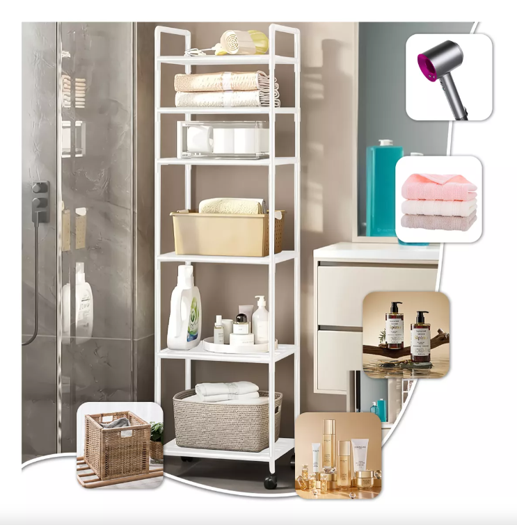 Carrito Estante Organizador De Cocina Baño Armable con Ruedas