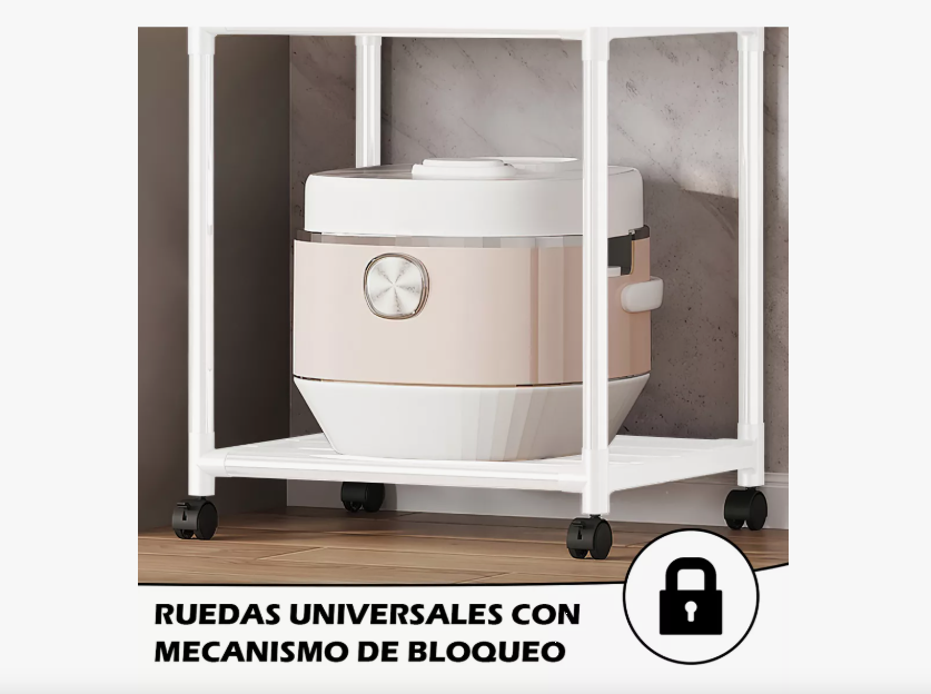 Carrito Estante Organizador De Cocina Baño Armable con Ruedas