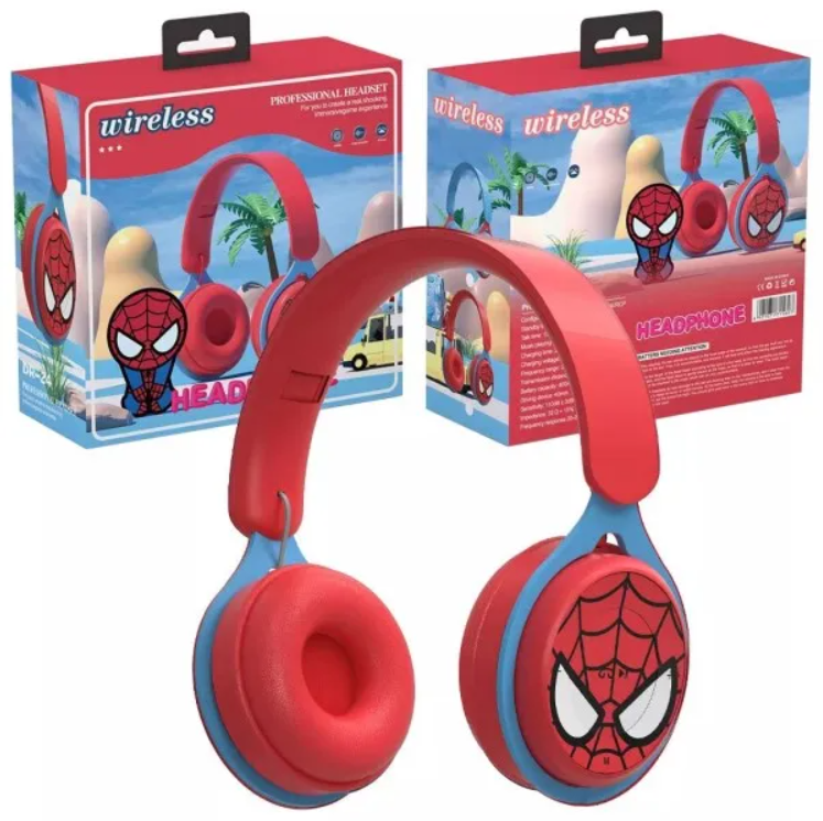 Audifonos auriculares inalámbrico Bluetooth Spiderman DR, Aux, Micro sd