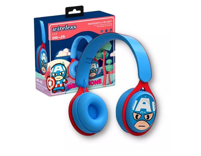 Audifonos Auriculares Inalámbrico Capitán América Aux Micro sd