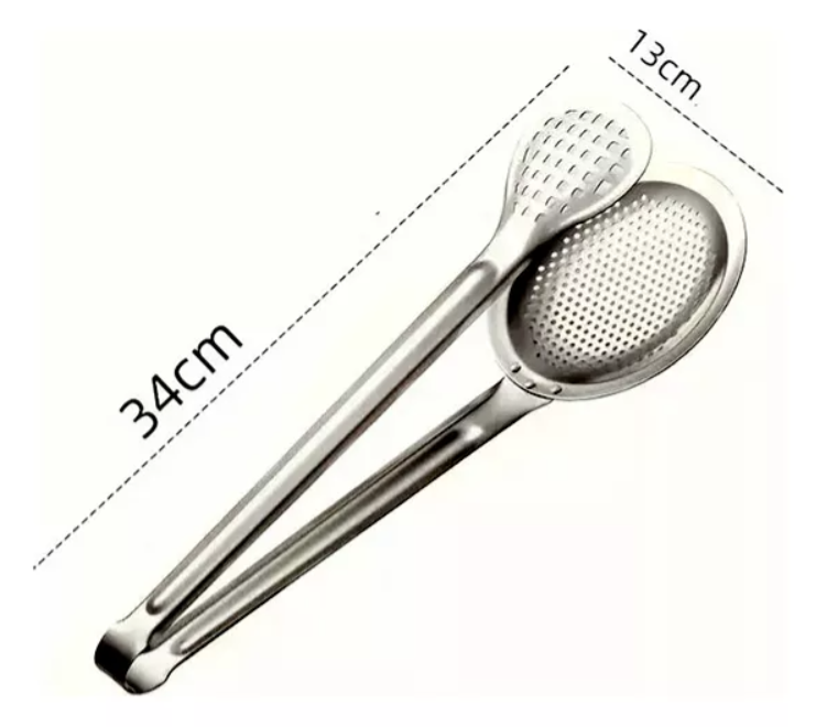 Pinza De Cocina 2 En 1 Para Alimentos Con Escurridor colador