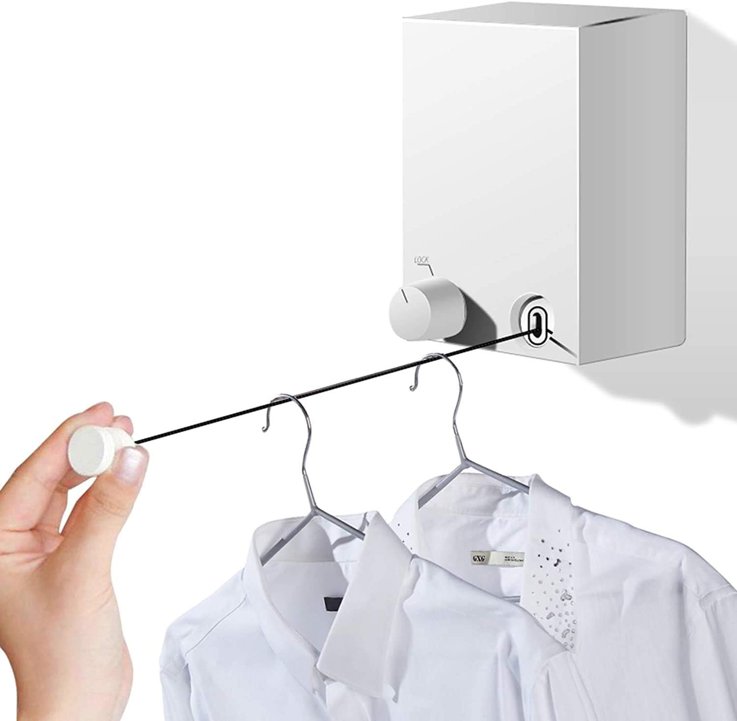 Tendedero de ropa plegable portátil cuerda de acero ajustable
