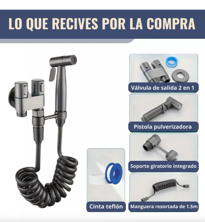 Kit Ducha grifería Tipo Teléfono Doble 1 en 2 salida movible