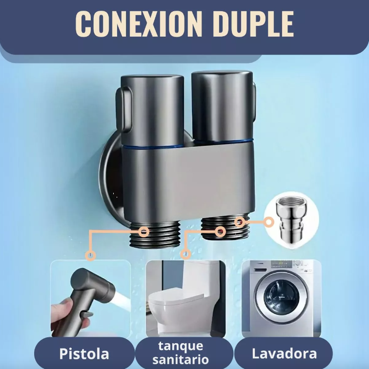 Kit Ducha grifería Tipo Teléfono Doble 1 en 2 salida movible