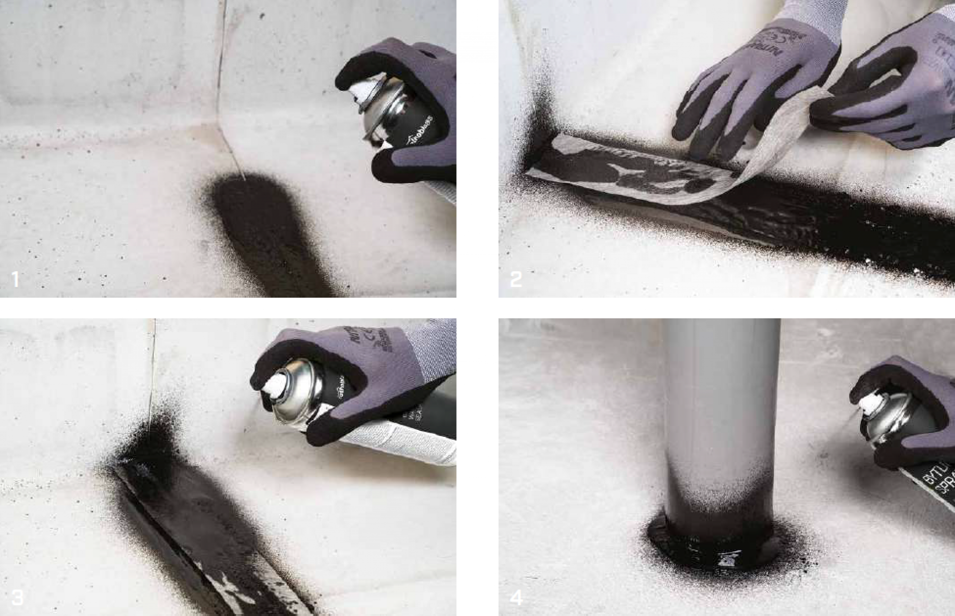 Spray sellador impermeable negro petróleo filtraciones Fugas