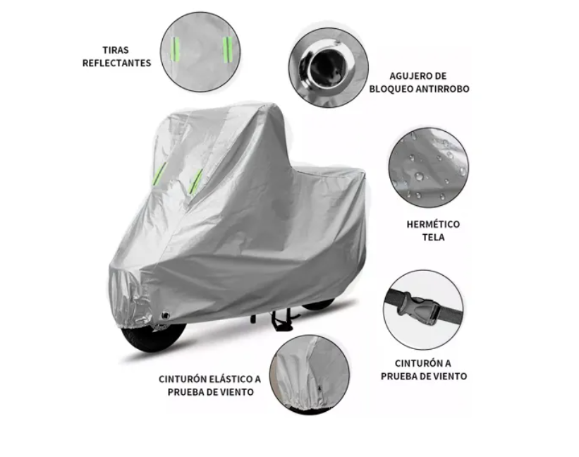 Forro Cobertor Impermeable De Moto Y Bicicleta Con Broche