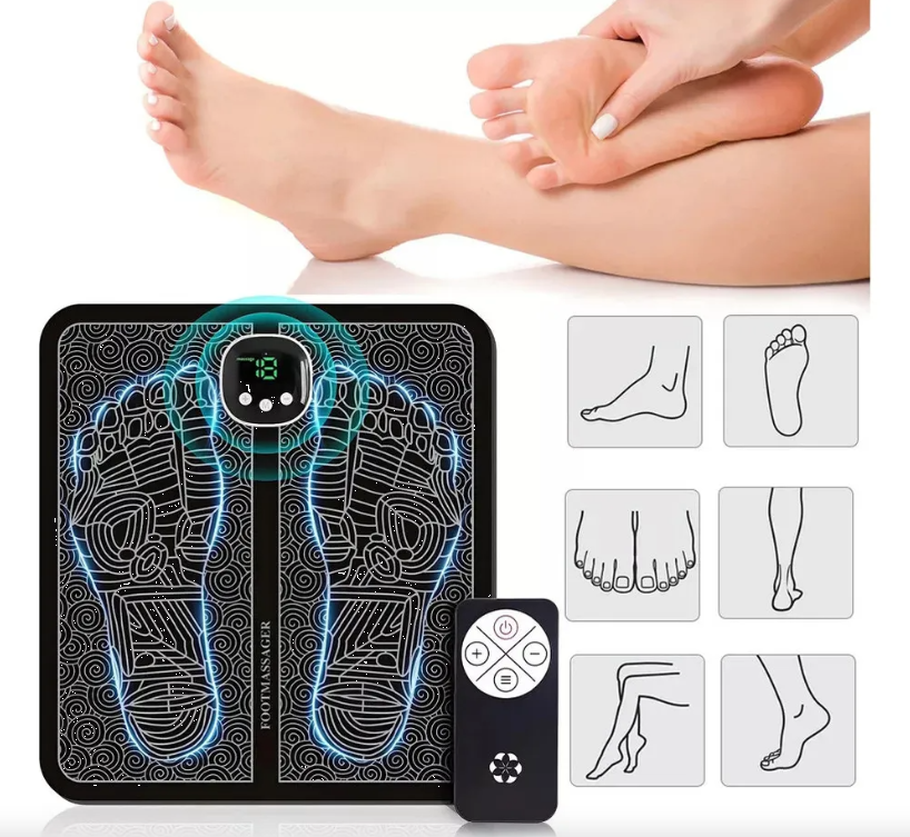 Masajeador De Pies Eléctrico Ems Pulse Máquina Recargable portátil 6 Modos 18 Niveles