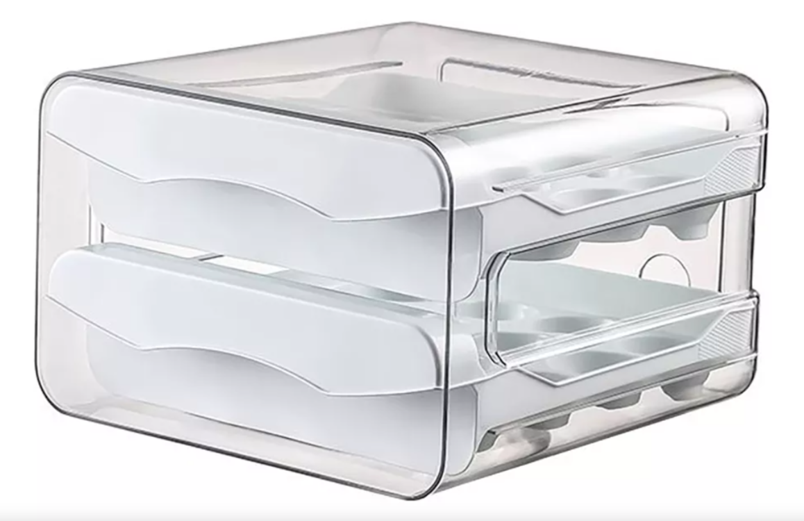 Soporte para huevos para refrigerador, organizador, 32 huevos, 2 niveles