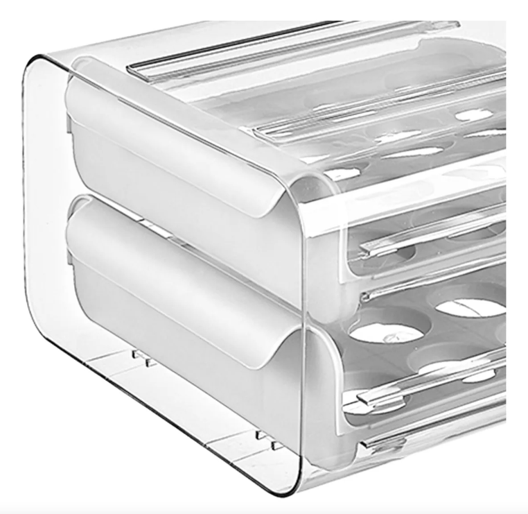 Soporte para huevos para refrigerador, organizador, 32 huevos, 2 niveles