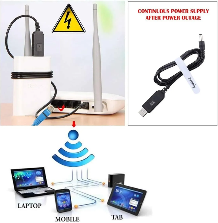 Cable Usb Transformador a 12v Multiuso UPS, Power Bank y mas