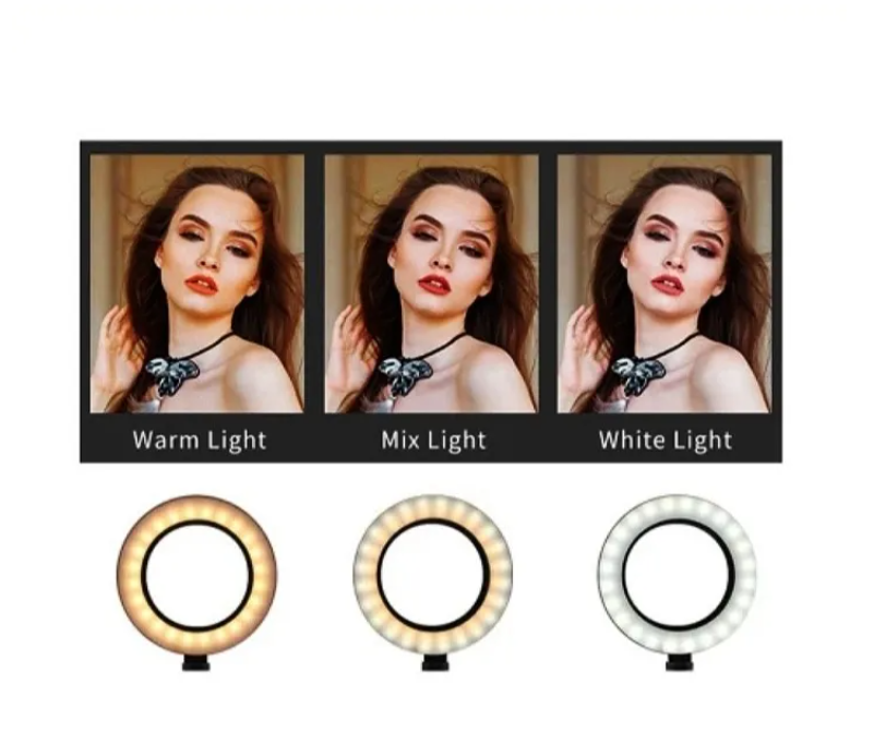 Aro De Luz Led 3 Tonos 10 Pulgadas + Tripode Ajustable 