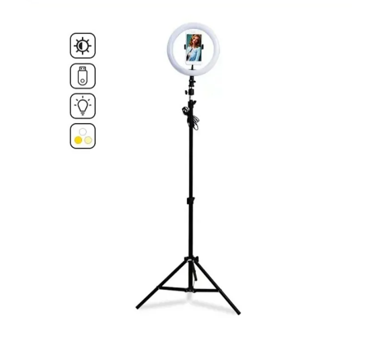 Aro De Luz Led 3 Tonos 10 Pulgadas + Tripode Ajustable 