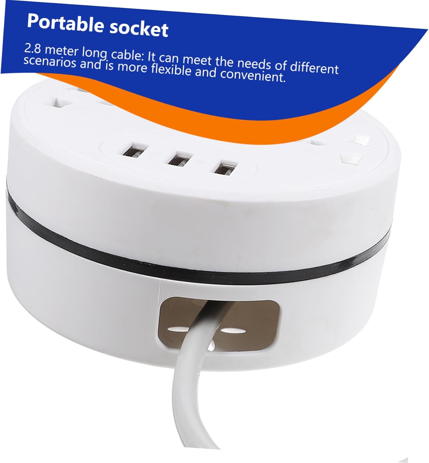 Regleta Electrica Movible 3 Toma Con 3 Puerto Usb multiuso 